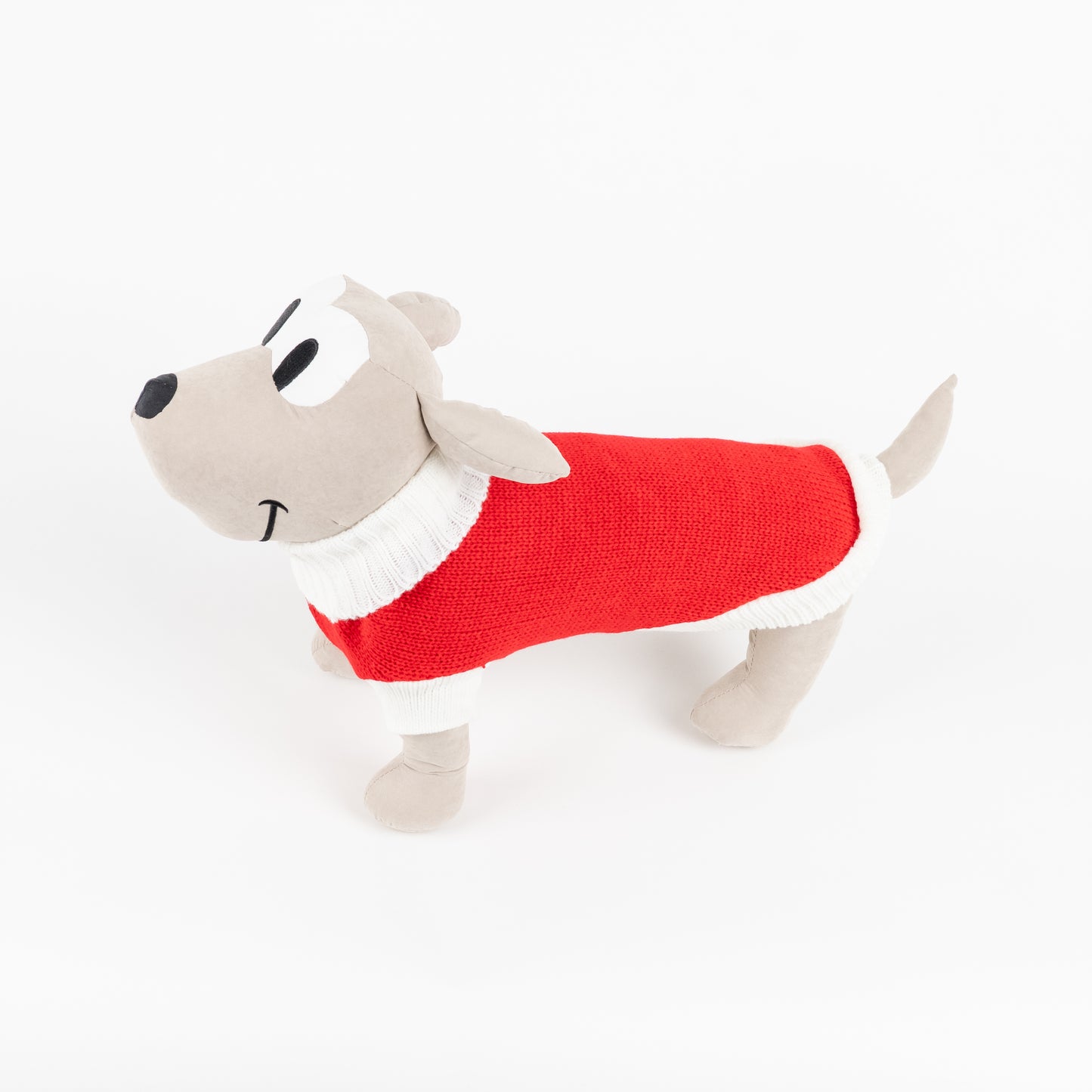 Maglioncino Dolcevita a Due Colori a Contrasto - Rosso