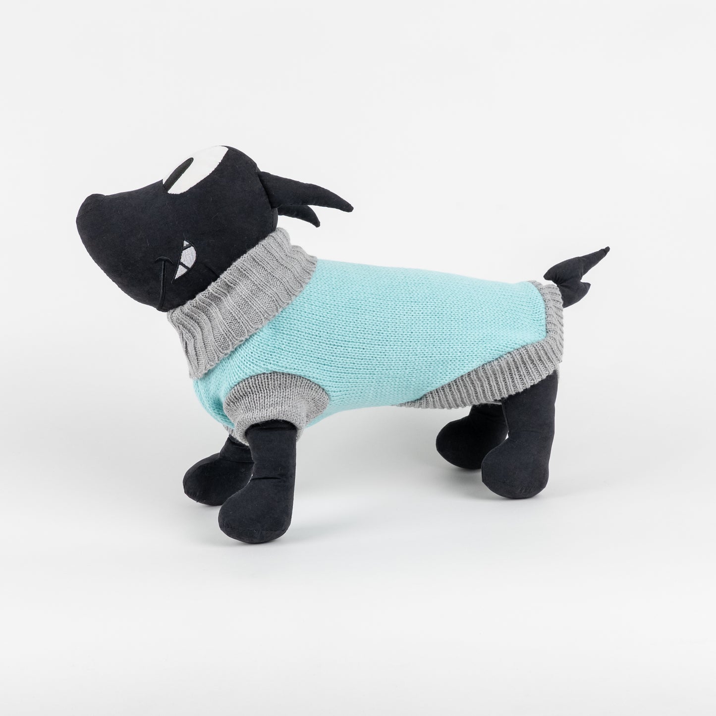 Maglioncino Dolcevita a Due Colori a Contrasto - Verde Acqua