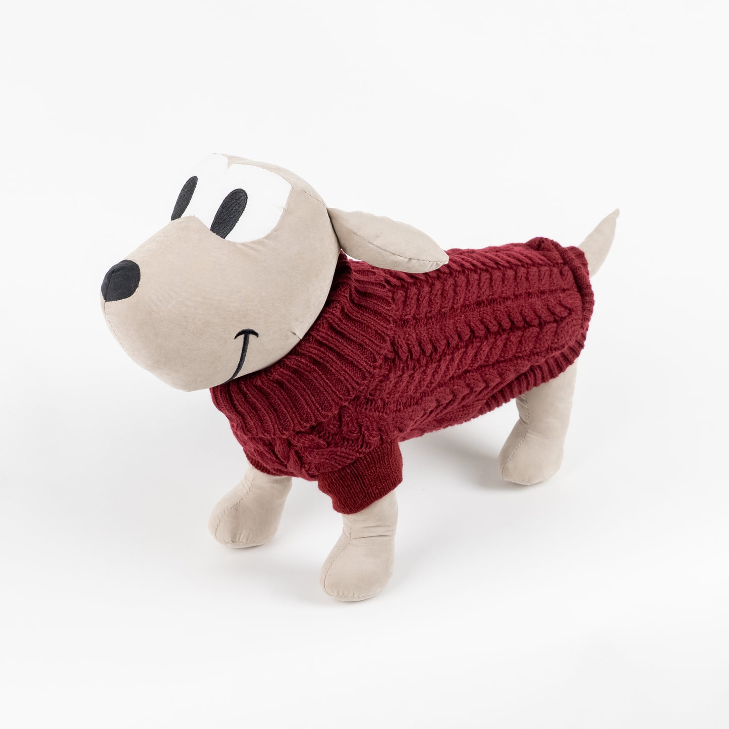 Maglioncino Dolcevita con Trama a Treccia - Bordeaux