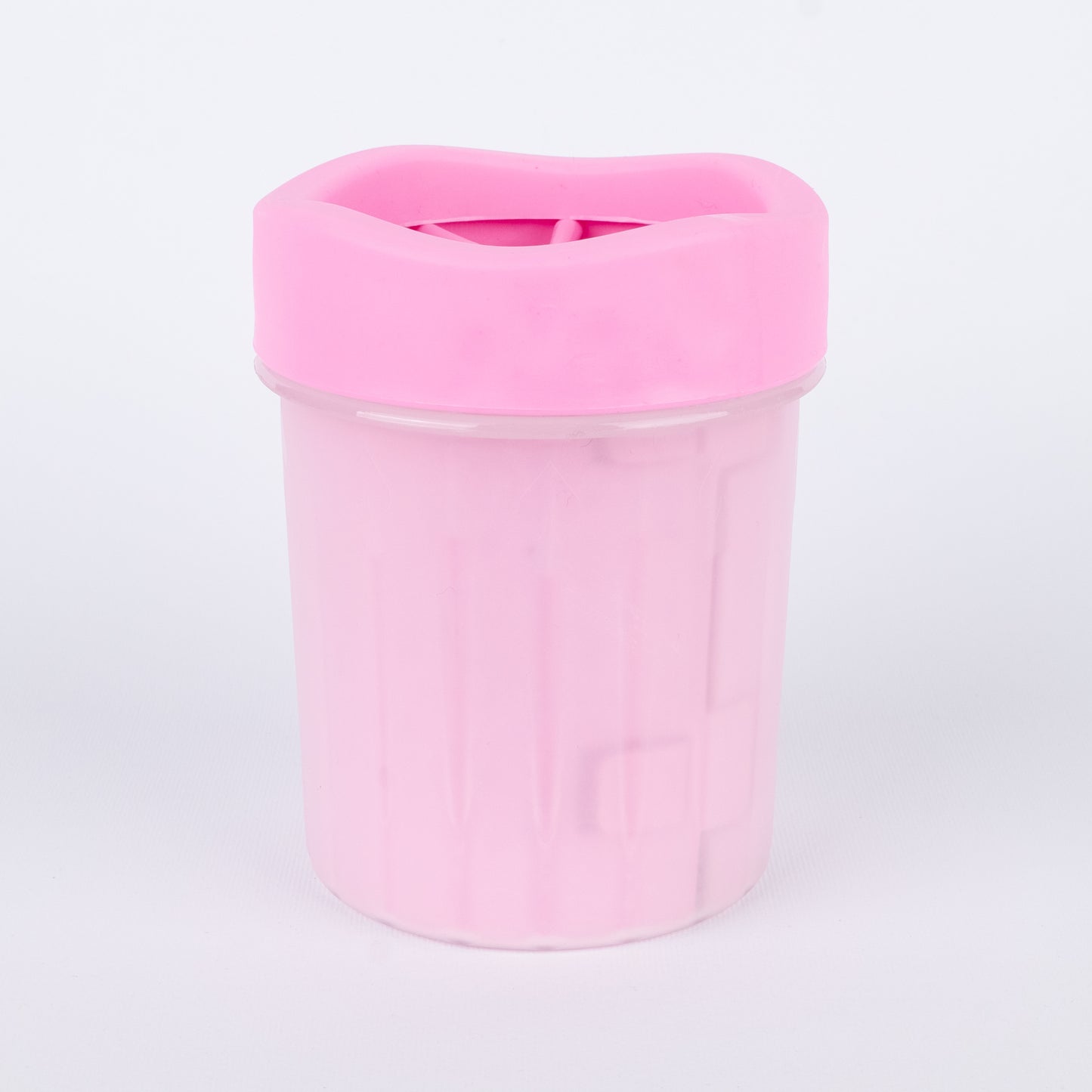 Bicchiere lava-zampe con setole in silicone per cani - Rosa