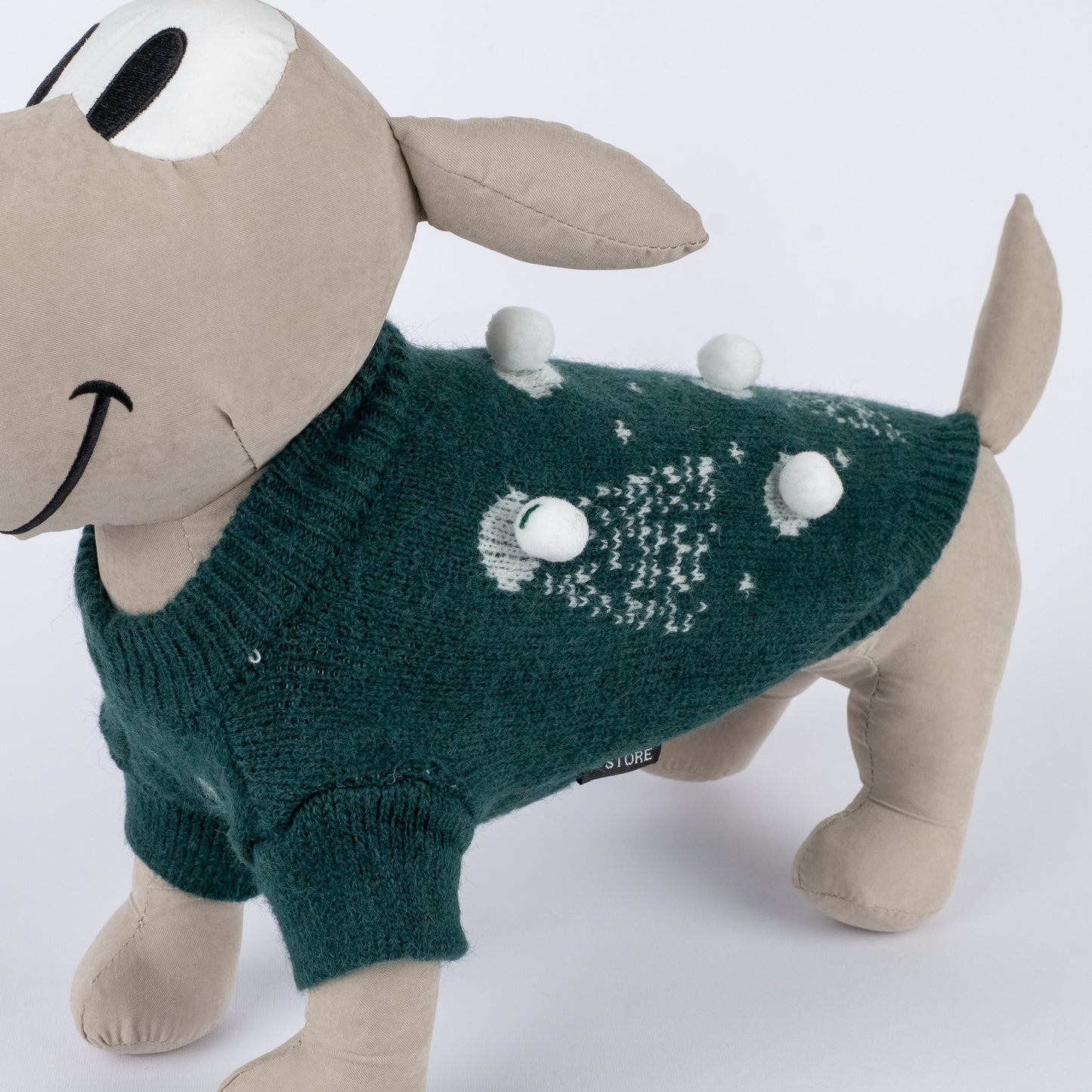 Maglioncino natalizio con alberi di natale e pompon - Verde