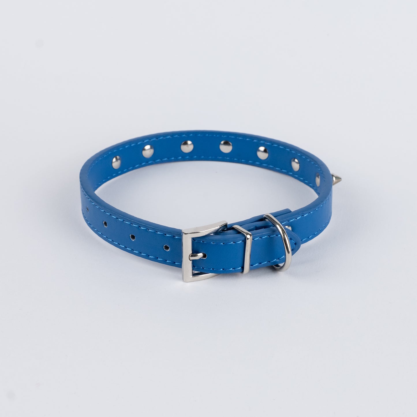 Collare per Cani in Ecopelle con Borchie - Blu