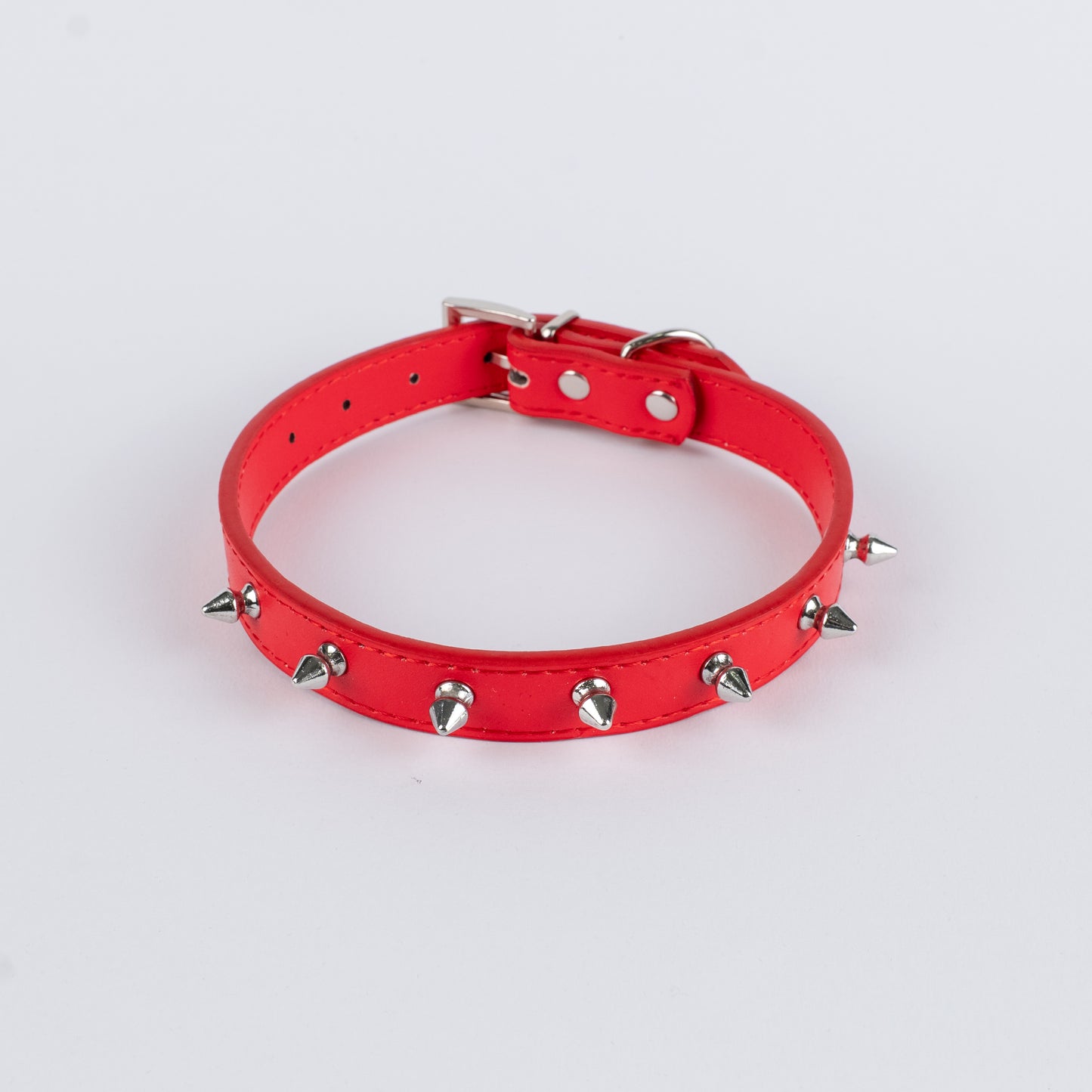 Collare per Cani in Ecopelle con Borchie - Rosso