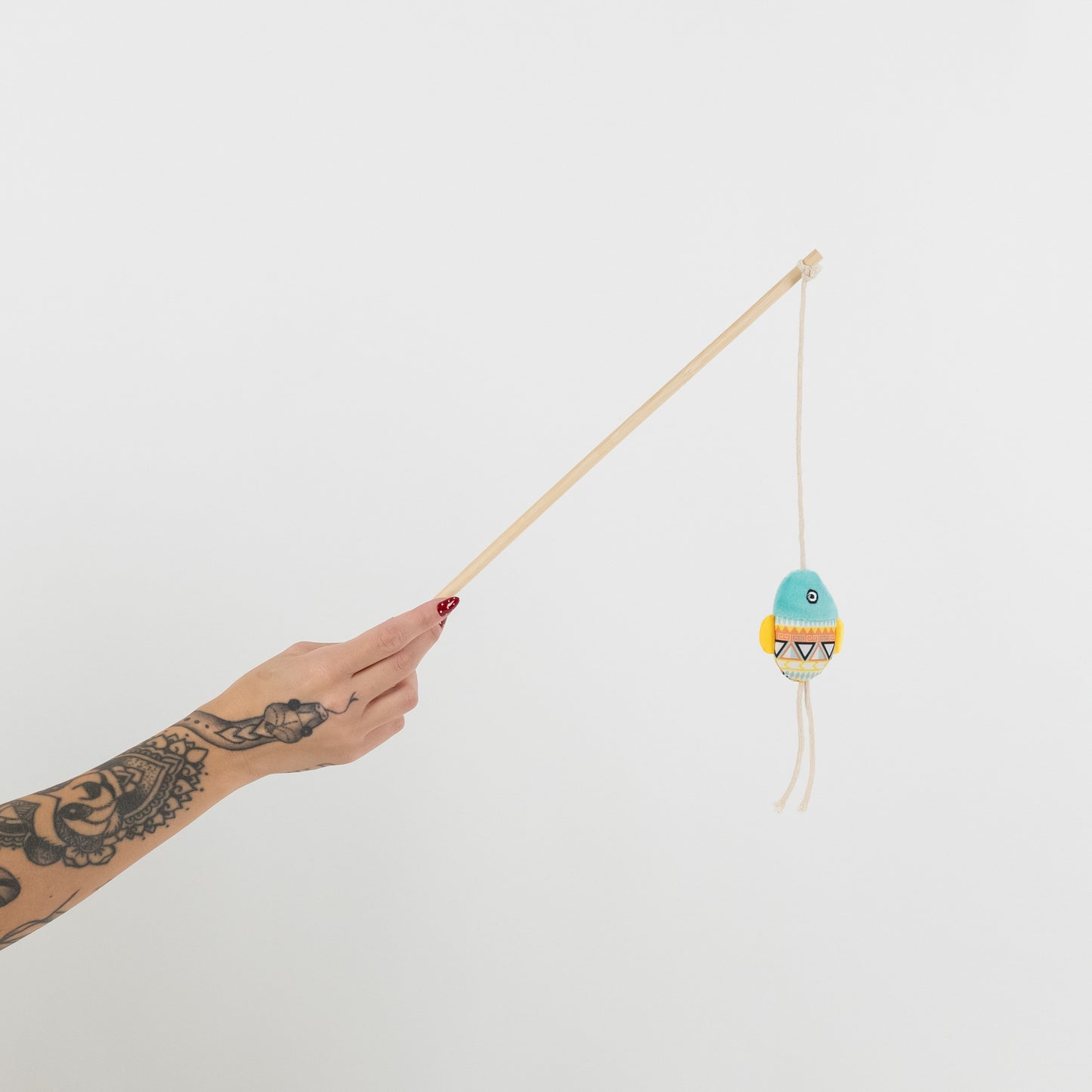 Cannetta Gioco per Gatti con Topolino Colorato - Giallo e Azzurro