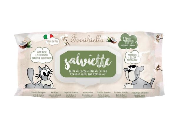 Salviette Igienizzanti per Cani e Gatti – Latte di Cocco e Olio di Cotone