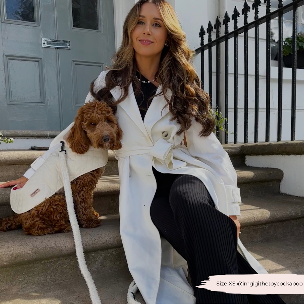 Cappotto trapuntato per cani LUXE - Creamy Chai