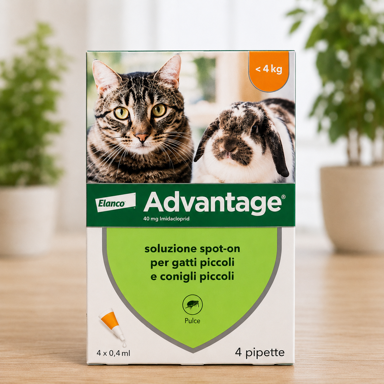 Advantage® 80 mg Spot-On per Gatti Grandi e Conigli Grandi (≥ 4 kg) – Soluzioni Vendibili Singolarmente