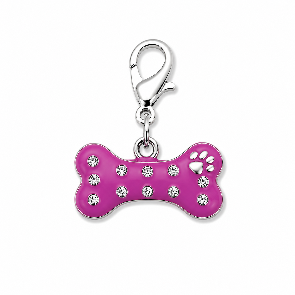Charm Un Tocco di Stile per il Tuo Pet Osso e Zampa - Rosa