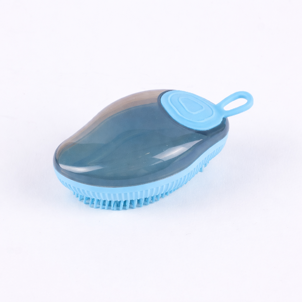 Spazzola Massaggiante con Serbatoio per Cani e Gatti - Azzurro