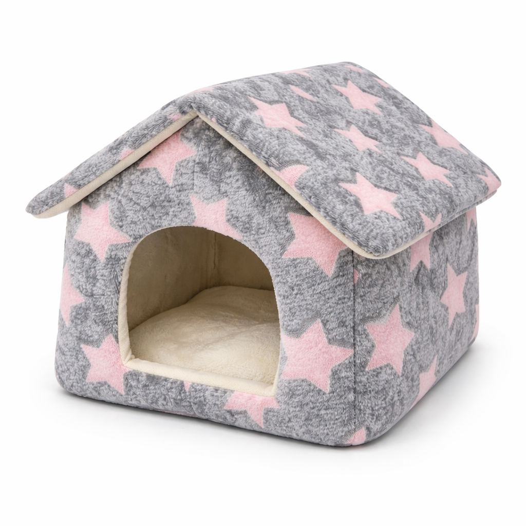 Cuccia Casetta con stelline - Grigio ( 33x35x34 cm )