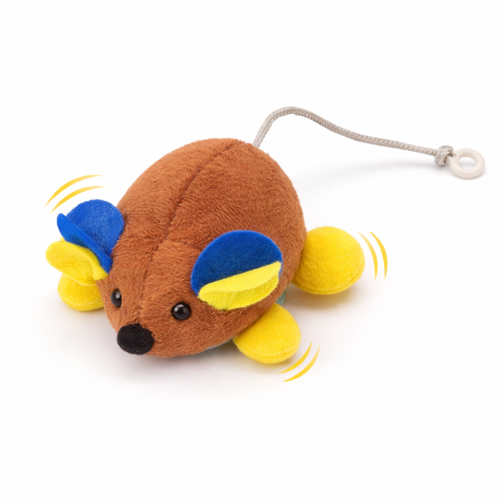 Gioco Topolino Interattivo con Corda a Carica - Marrone