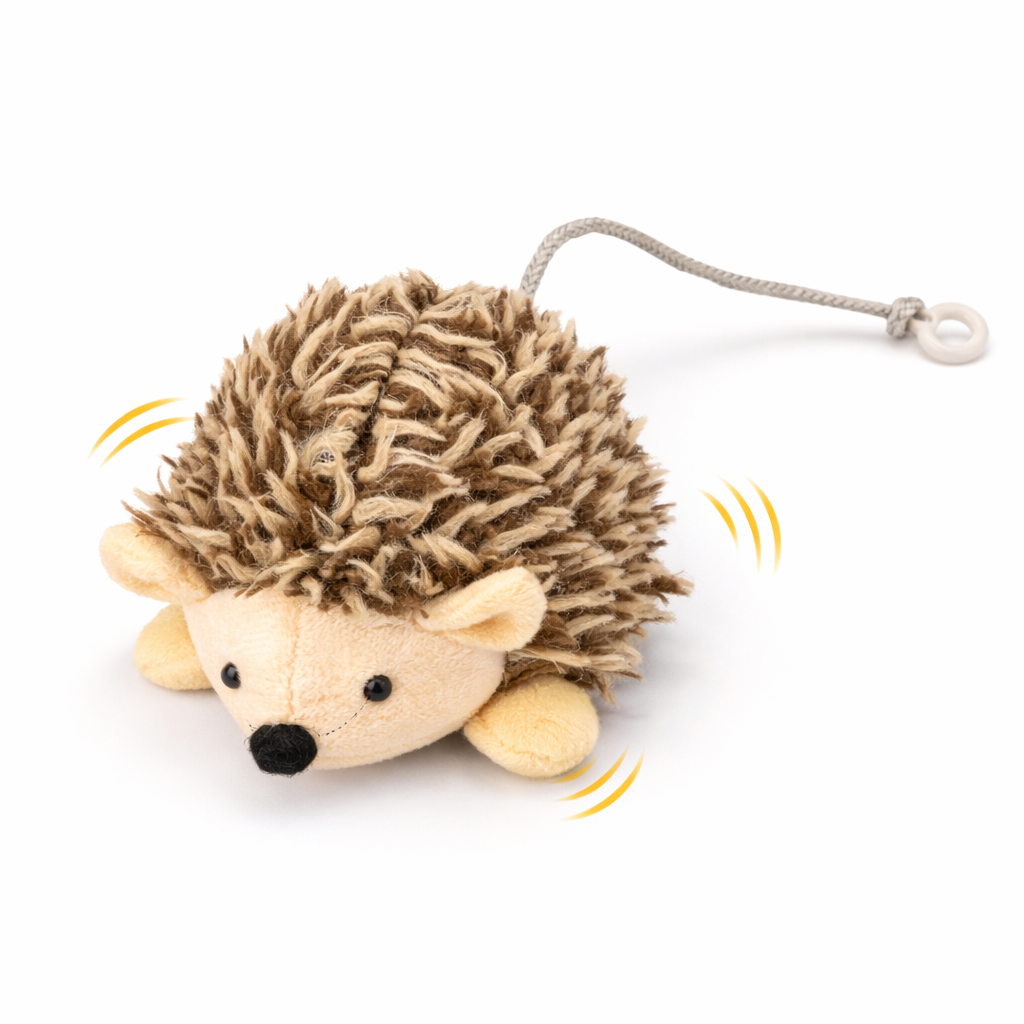 Gioco Riccio Interattivo con Corda a Carica - Marrone