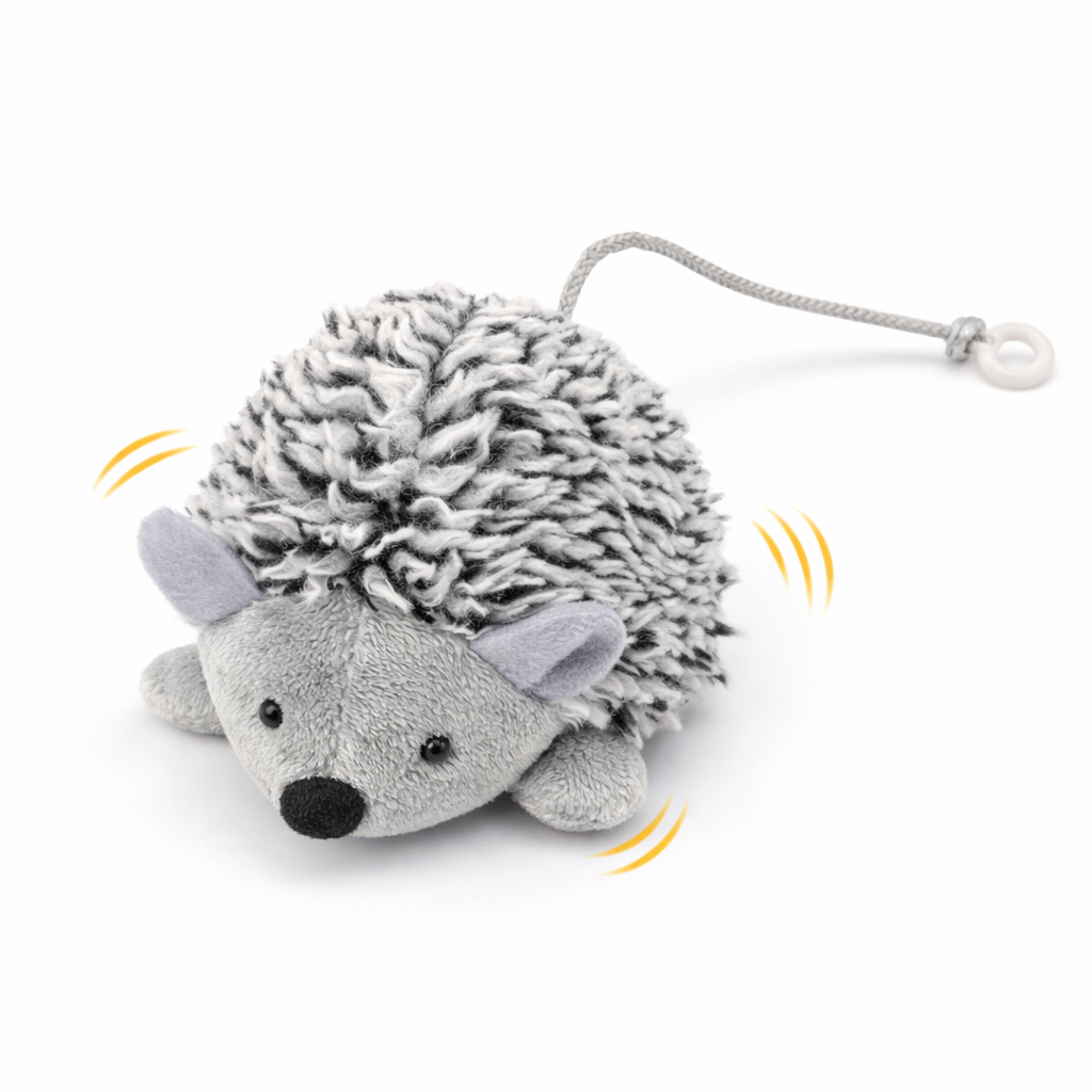 Gioco Riccio Interattivo con Corda a Carica - Grigio