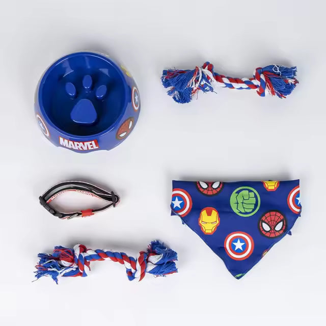 Set Ciotola, Collare, Bandana e Giochi - Design Cartoon