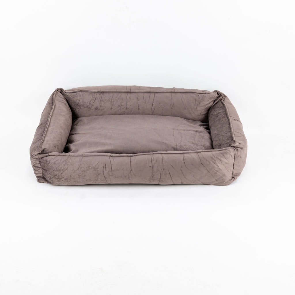 Cuccia effetto camoscio marmorizzato Sfoderabile - Marrone ( 123x90x23 cm )