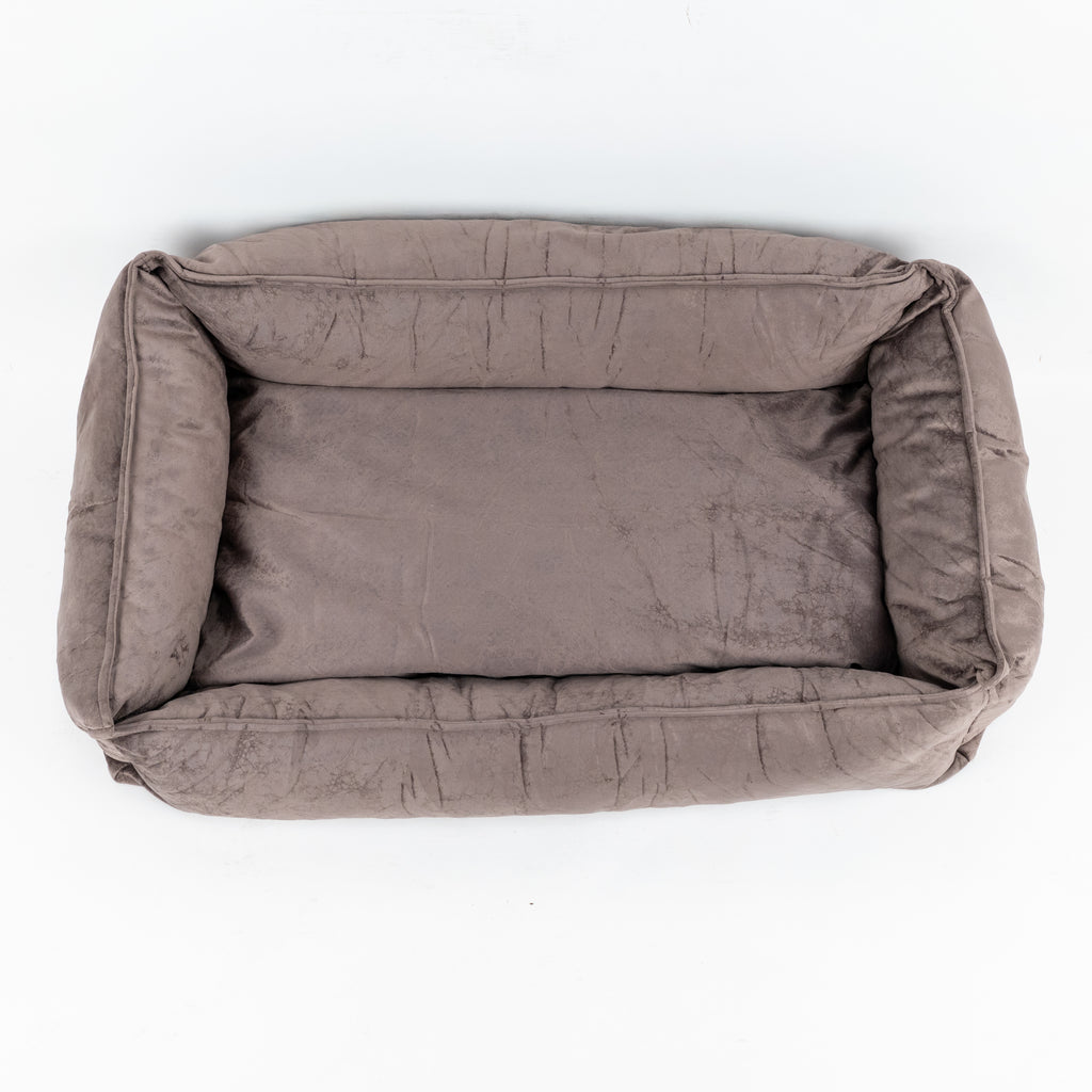 Cuccia effetto camoscio marmorizzato Sfoderabile - Marrone ( 123x90x23 cm )