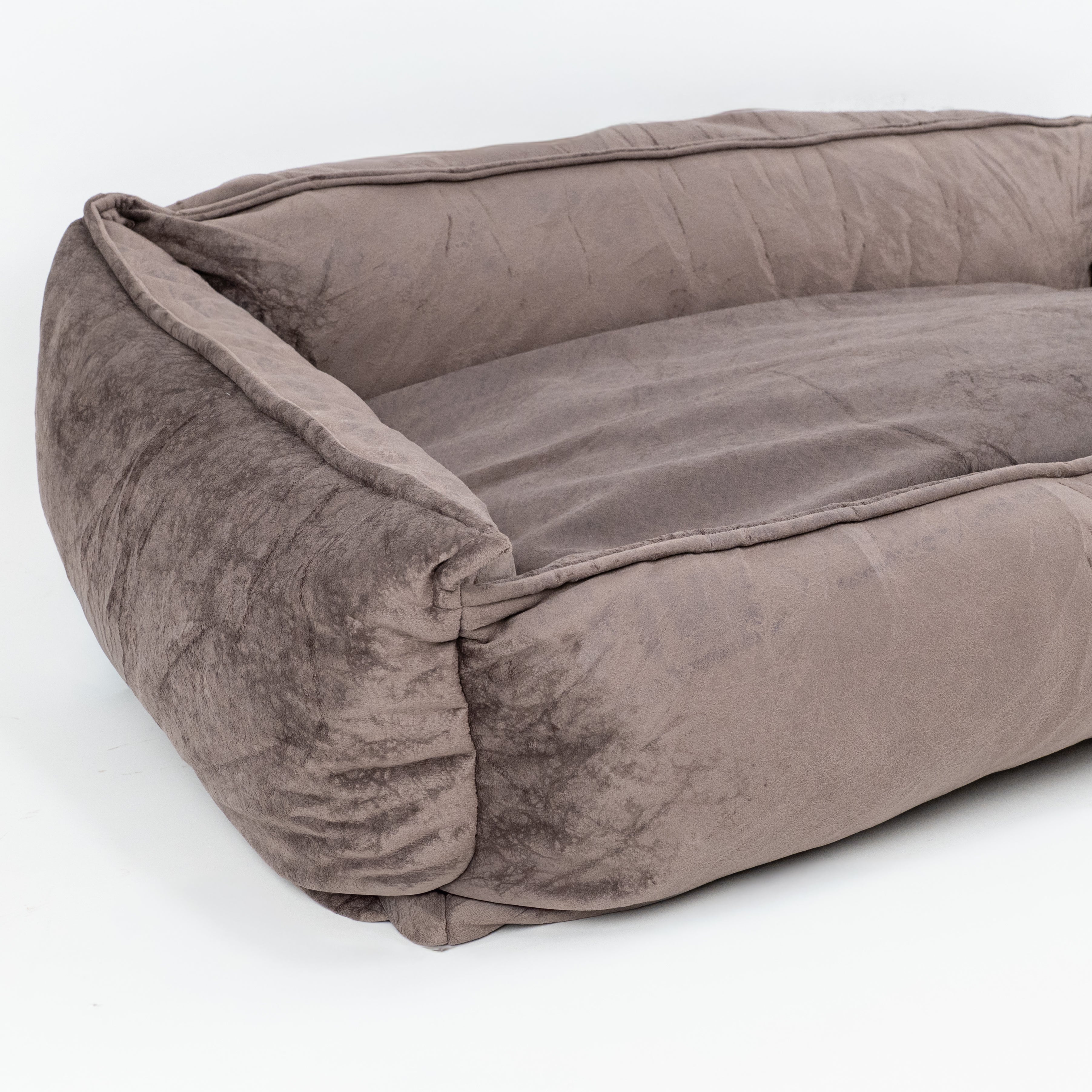 Cuccia effetto camoscio marmorizzato Sfoderabile - Marrone ( 123x90x23 cm )