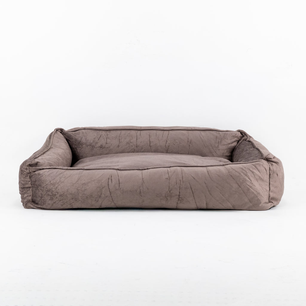 Cuccia effetto camoscio marmorizzato Sfoderabile - Marrone ( 123x90x23 cm )