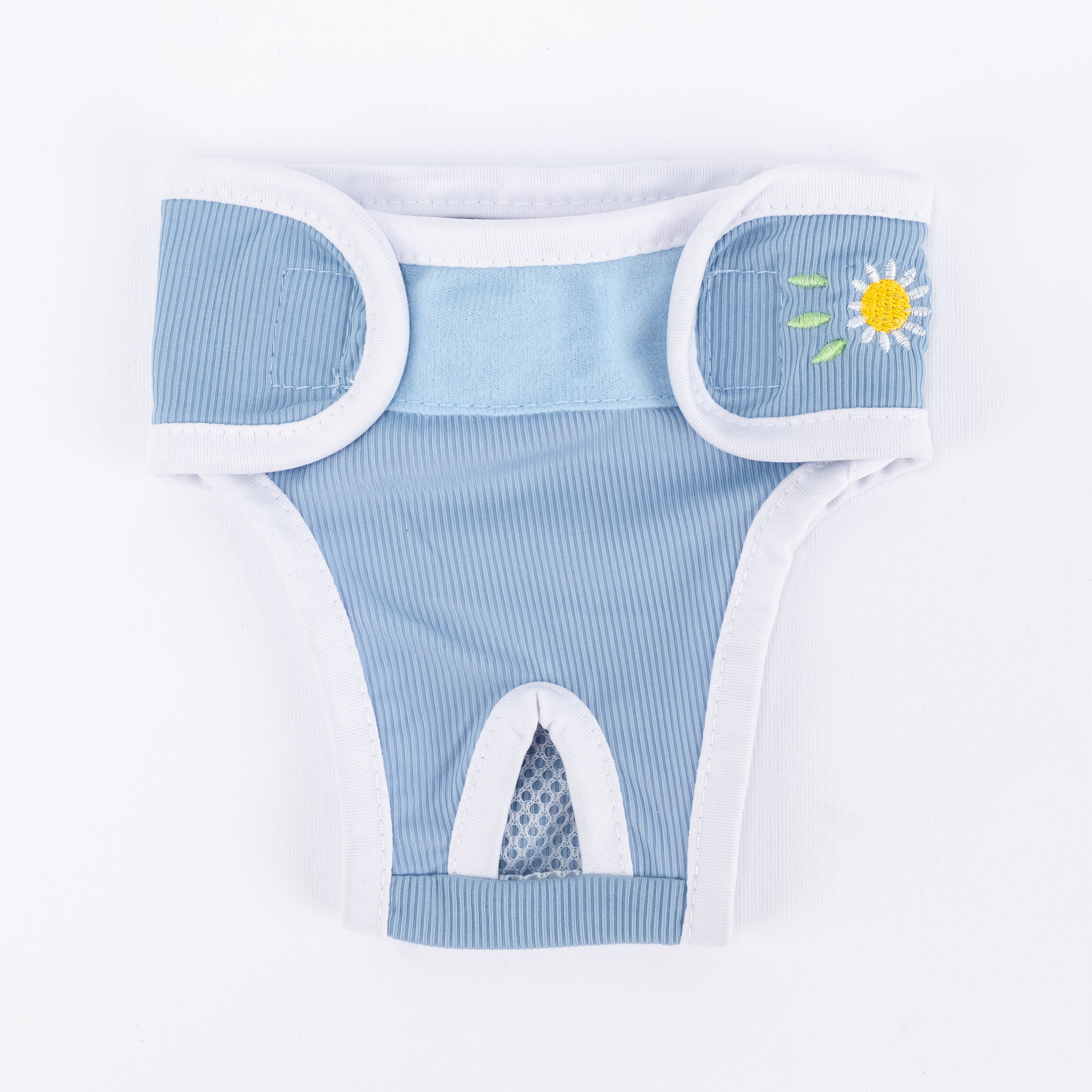 Mutandine Lavabili per Animali con Ricamo Margherita - Celeste