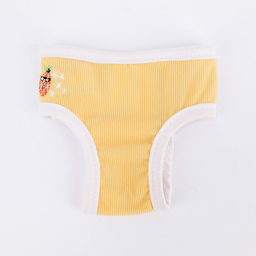 Mutandine Lavabili per Animali con Ricamo Ananas - Giallo