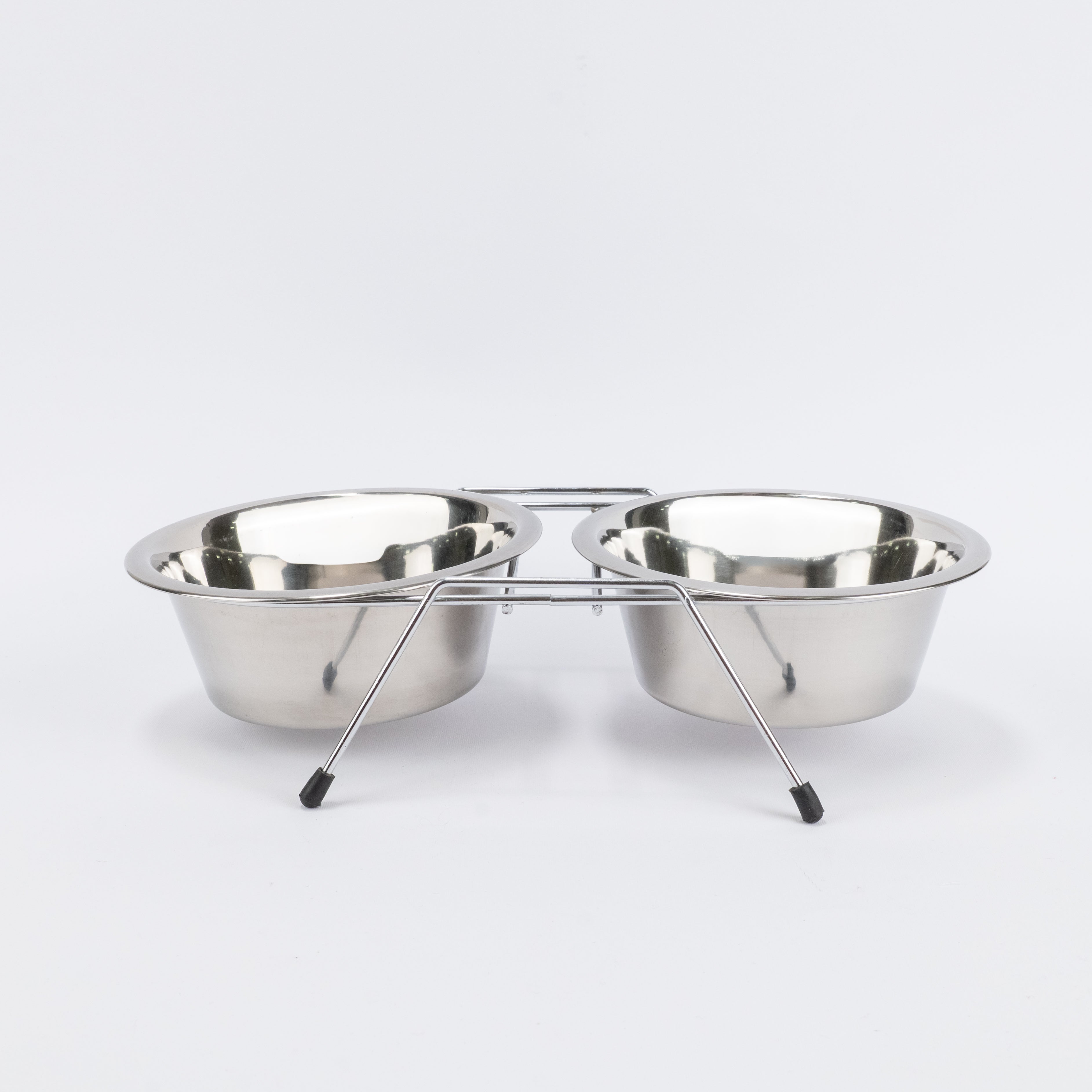 Alzatina in Acciaio con Doppia Ciotola - Diametro 17 cm circa