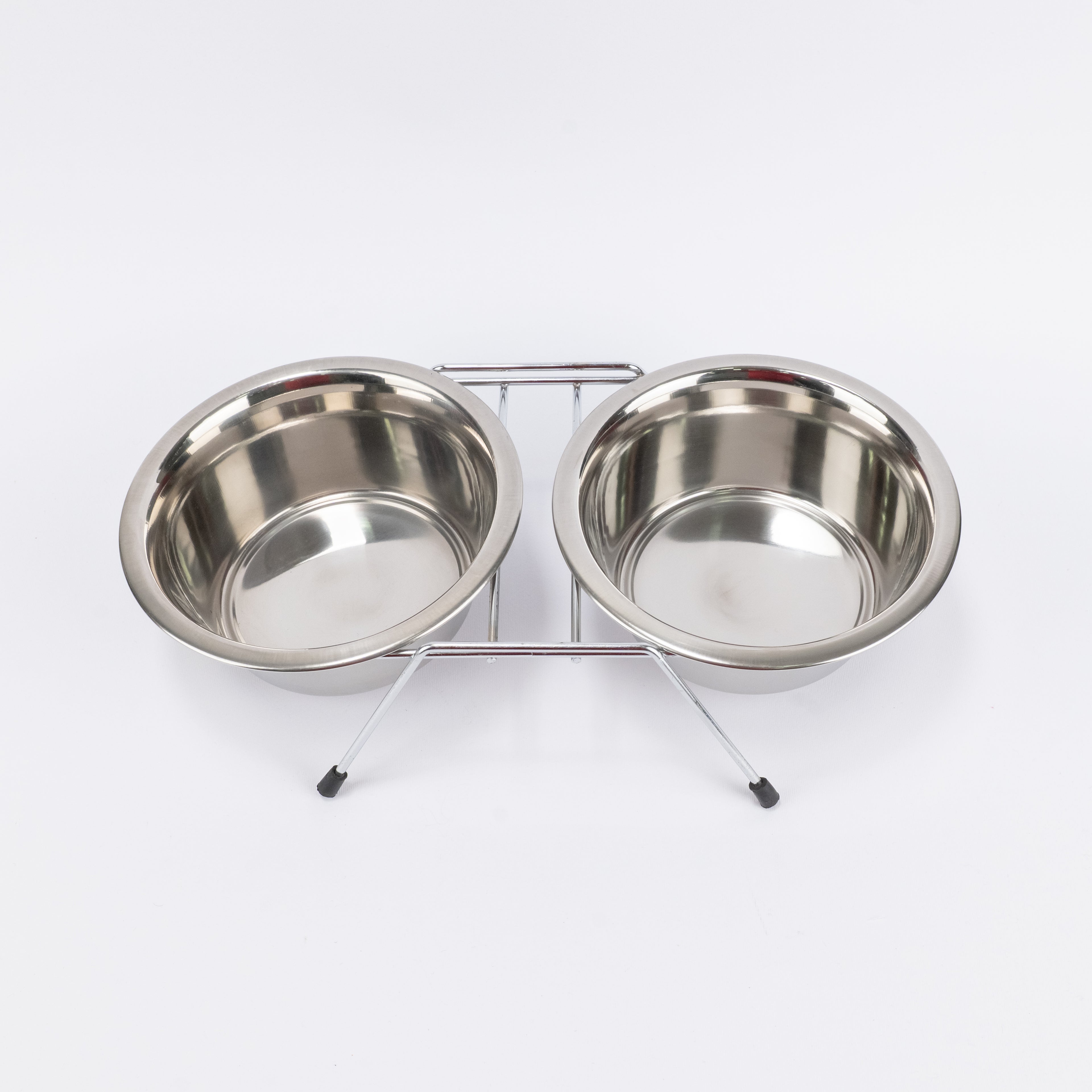 Alzatina in Acciaio con Doppia Ciotola - Diametro 17 cm circa