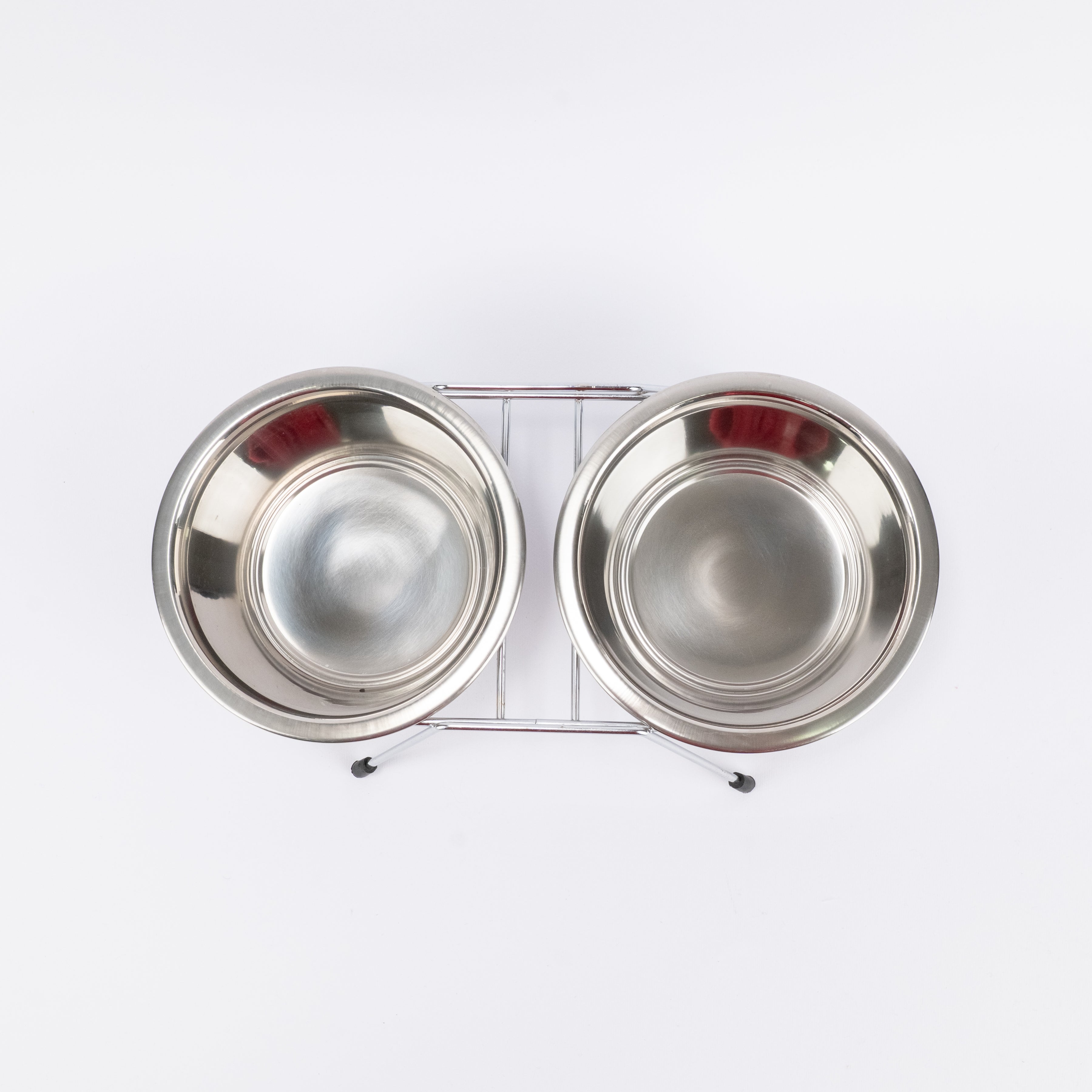 Alzatina in Acciaio con Doppia Ciotola - Diametro 17 cm circa