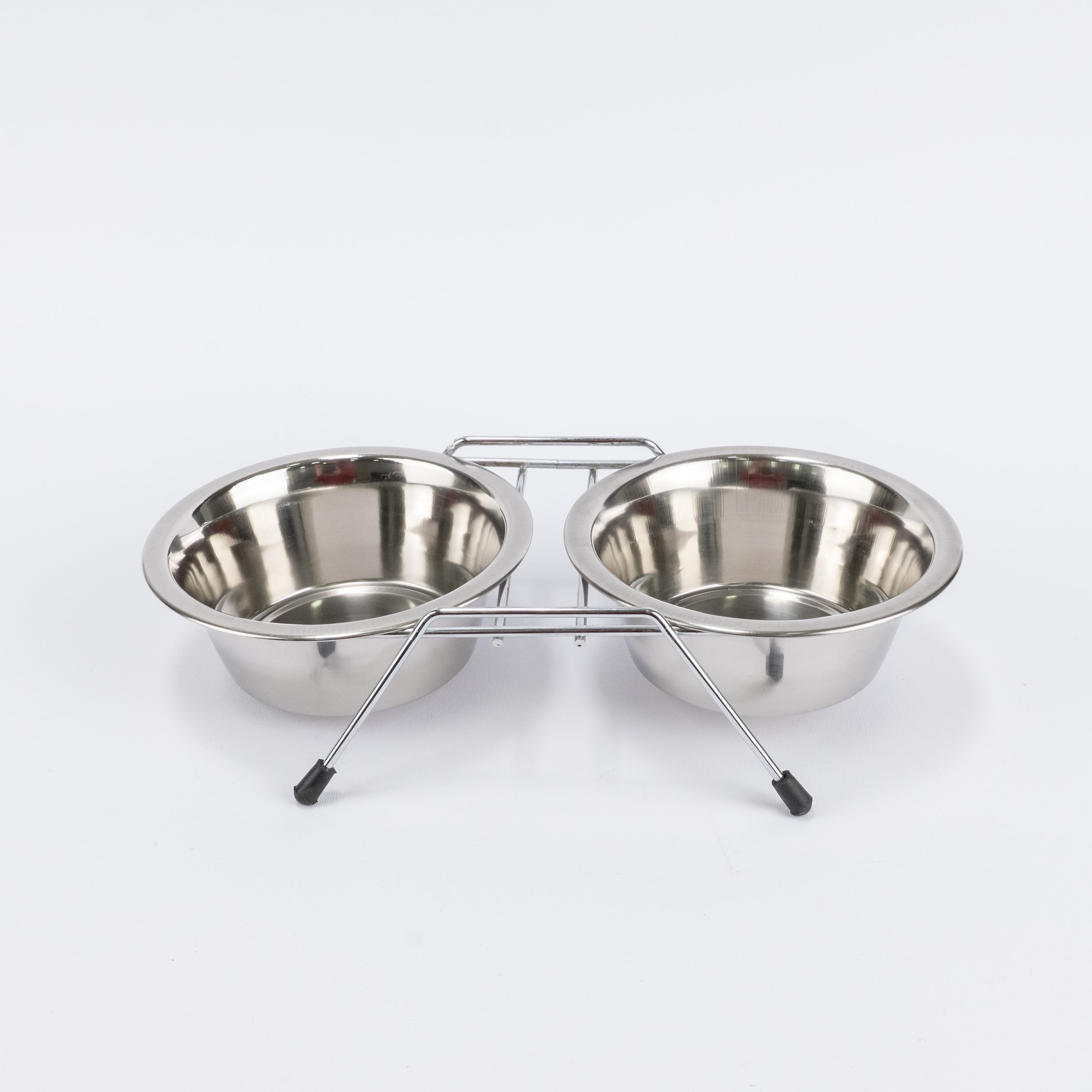 Alzatina in Acciaio con Doppia Ciotola - Diametro 13,5 cm circa