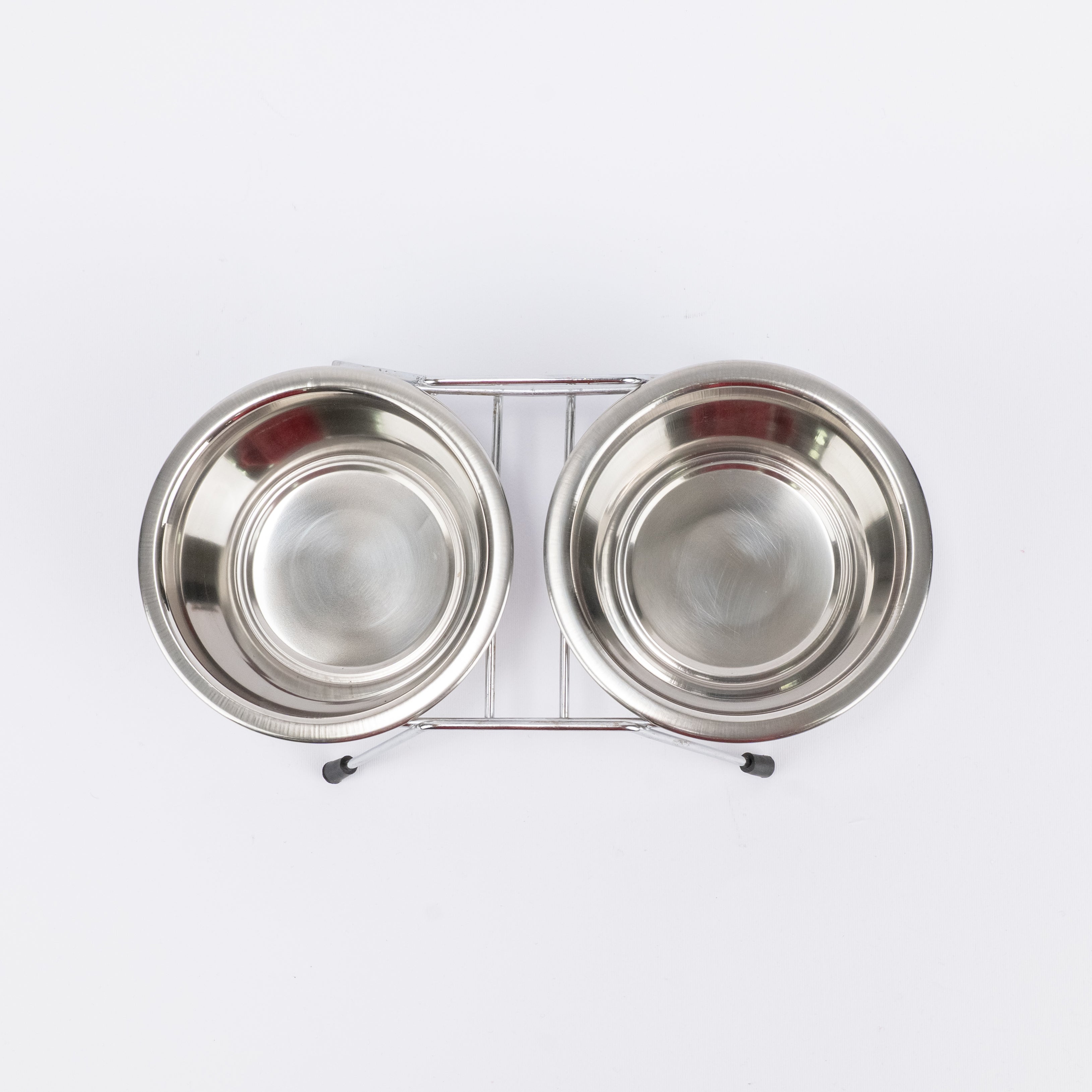 Alzatina in Acciaio con Doppia Ciotola - Diametro 13,5 cm circa