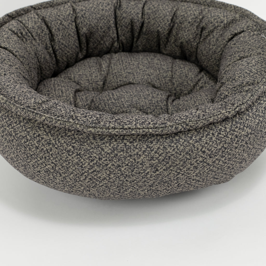 Cuccia rotonda in tessuto effetto mélange - Tortora ( diametro 49 cm )