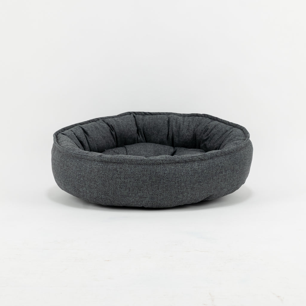 Cuccia rotonda in tessuto effetto mélange - Petrolio ( diametro 70 cm )