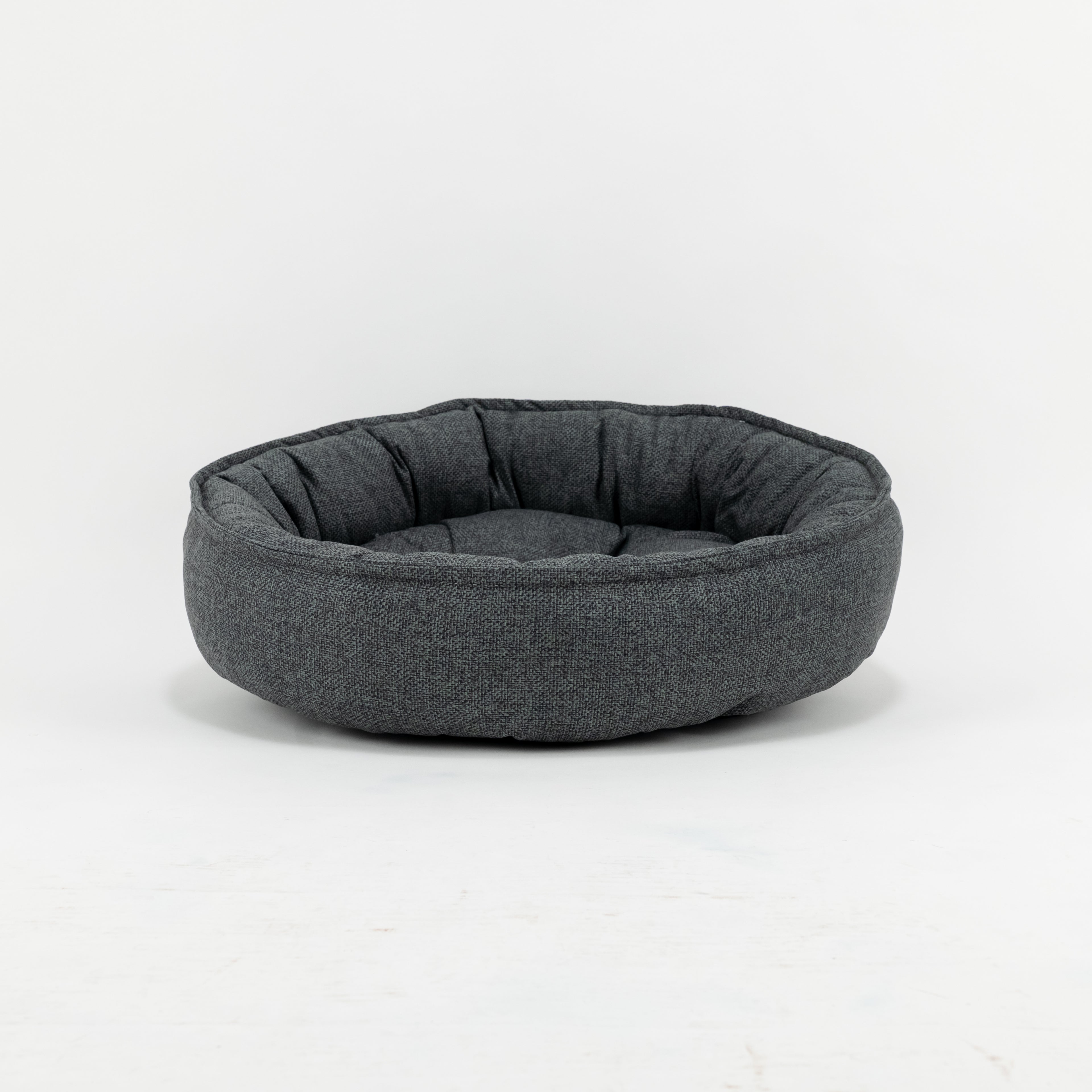 Cuccia rotonda in tessuto effetto mélange - Petrolio ( diametro 70 cm )