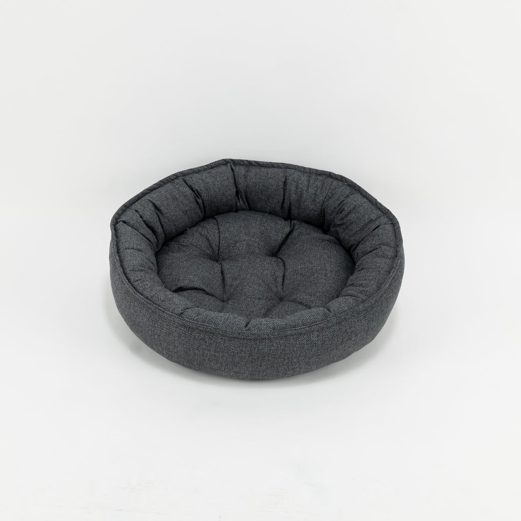 Cuccia rotonda in tessuto effetto mélange - Petrolio ( diametro 70 cm )