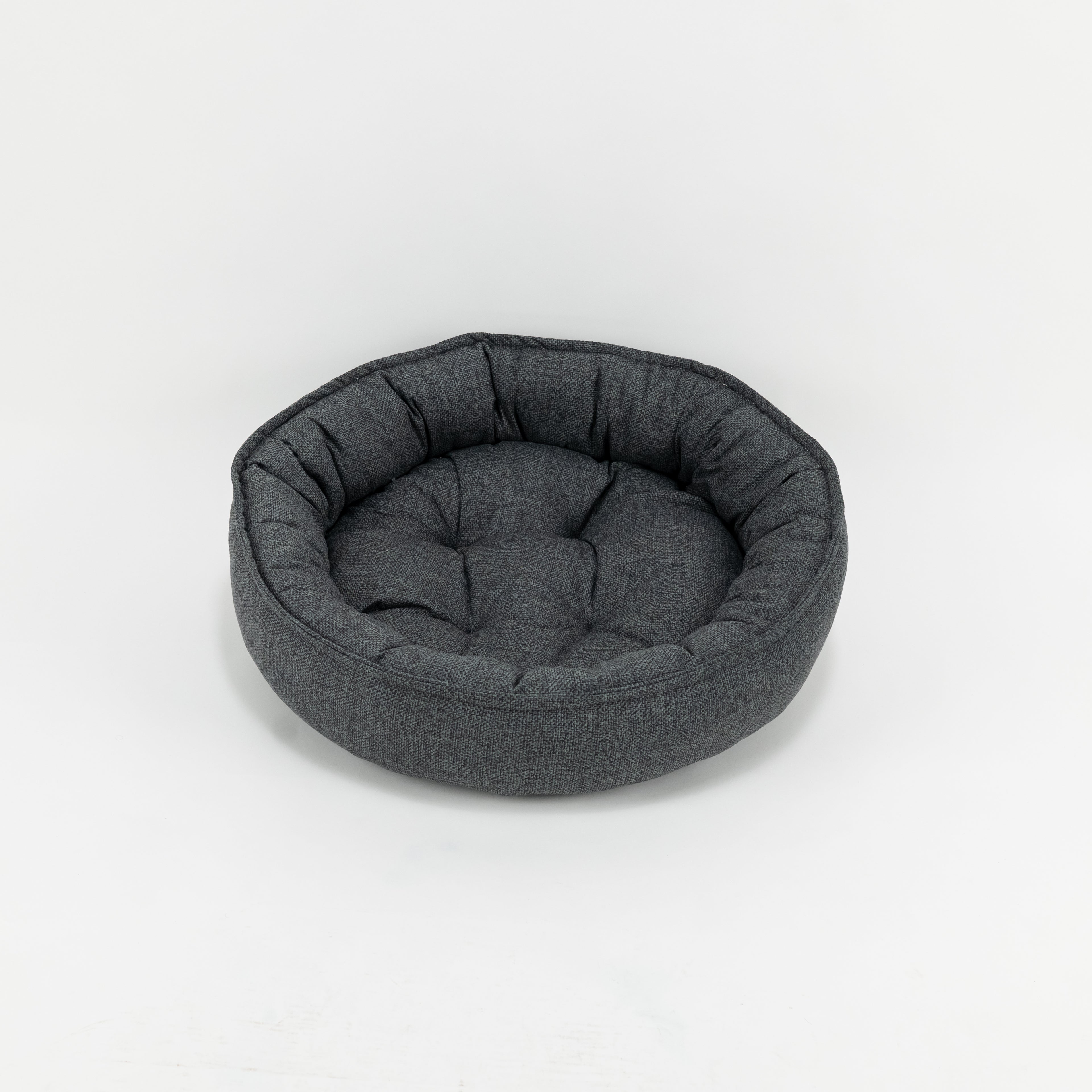 Cuccia rotonda in tessuto effetto mélange - Petrolio ( diametro 70 cm )