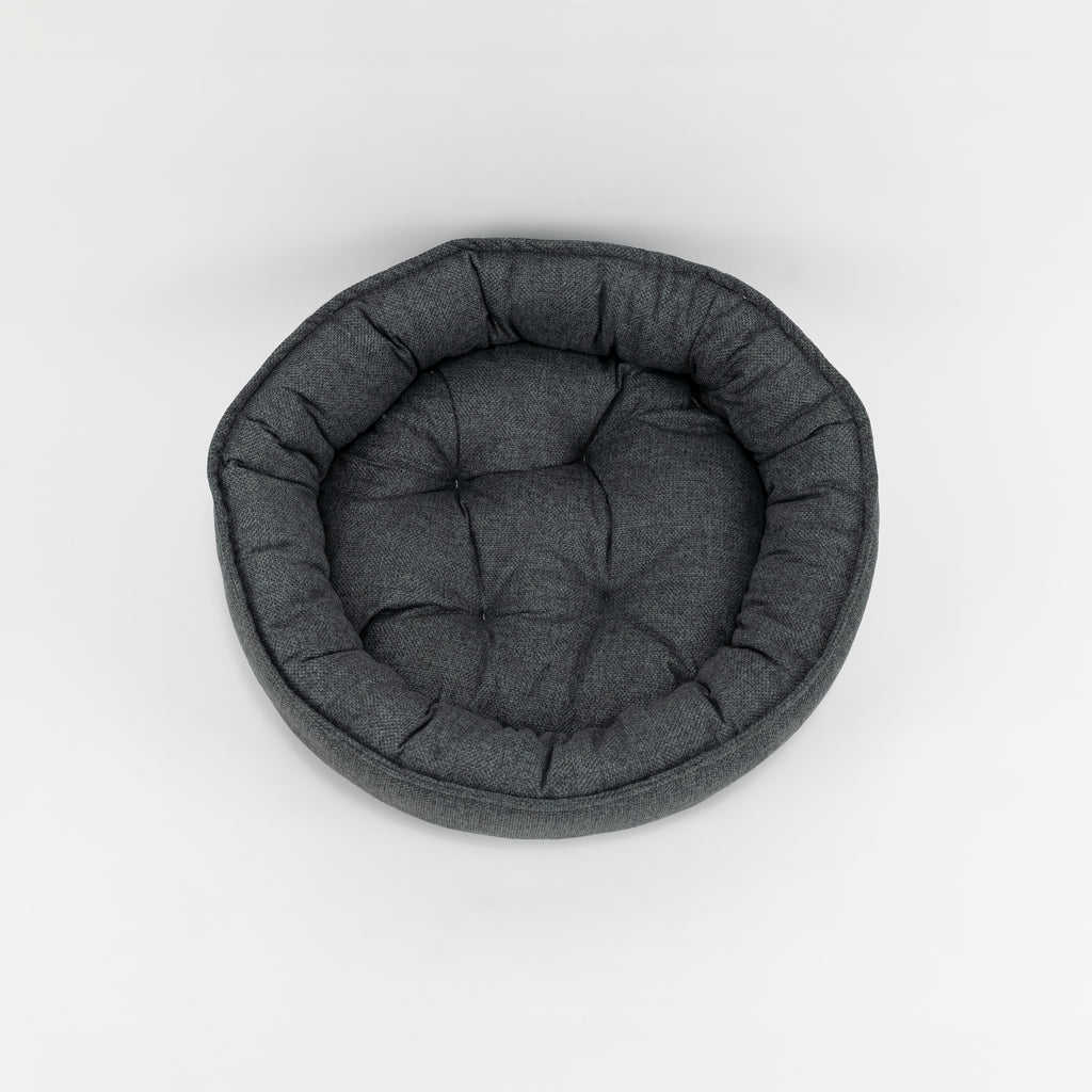 Cuccia rotonda in tessuto effetto mélange - Petrolio ( diametro 70 cm )