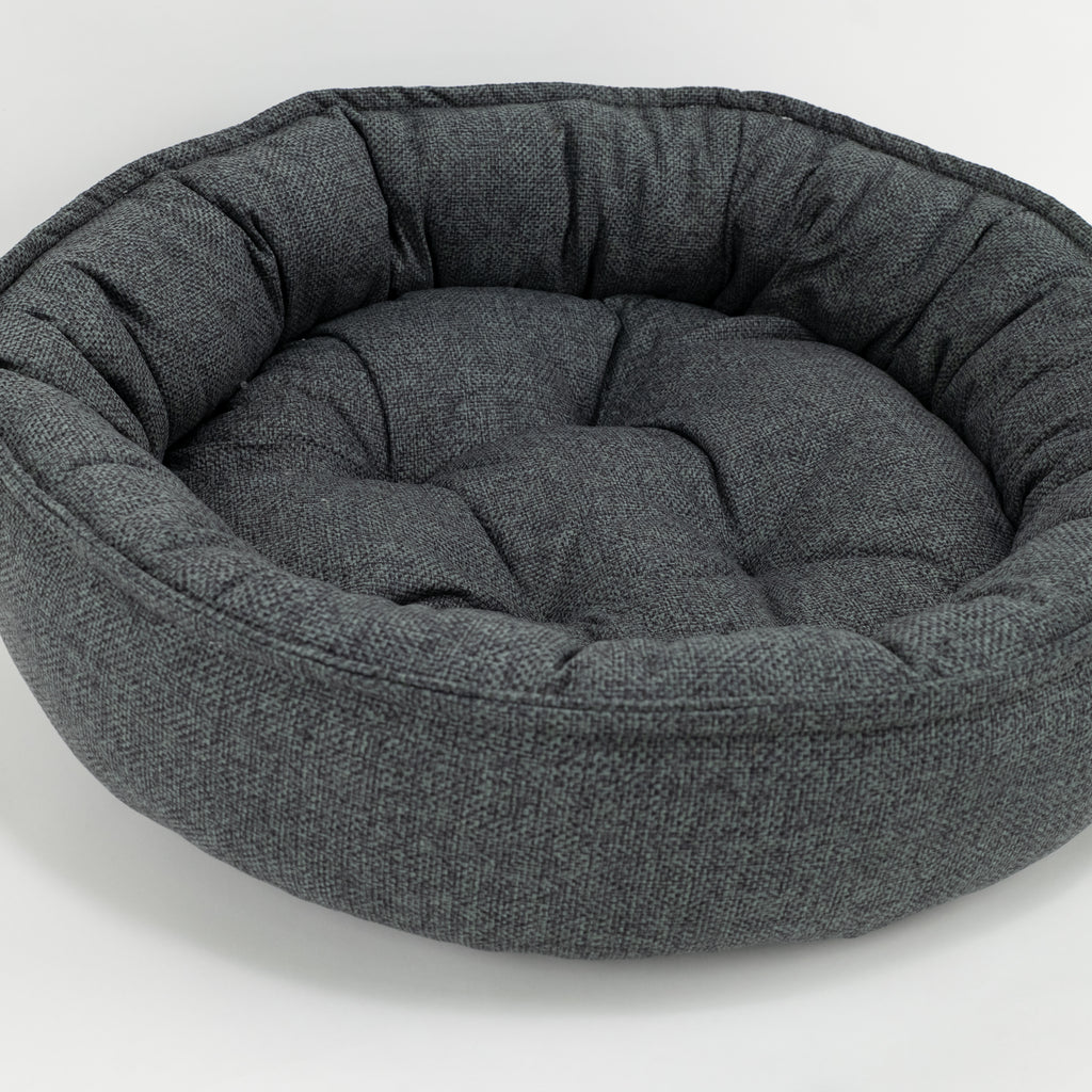 Cuccia rotonda in tessuto effetto mélange - Petrolio ( diametro 70 cm )