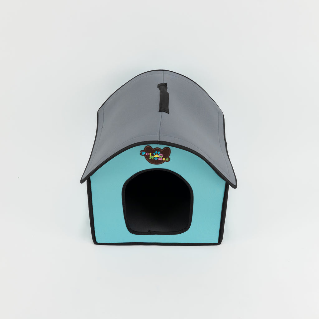 Cuccia a Casetta per Cani e Gatti - Celeste ( 46x40x41,5 cm circa )