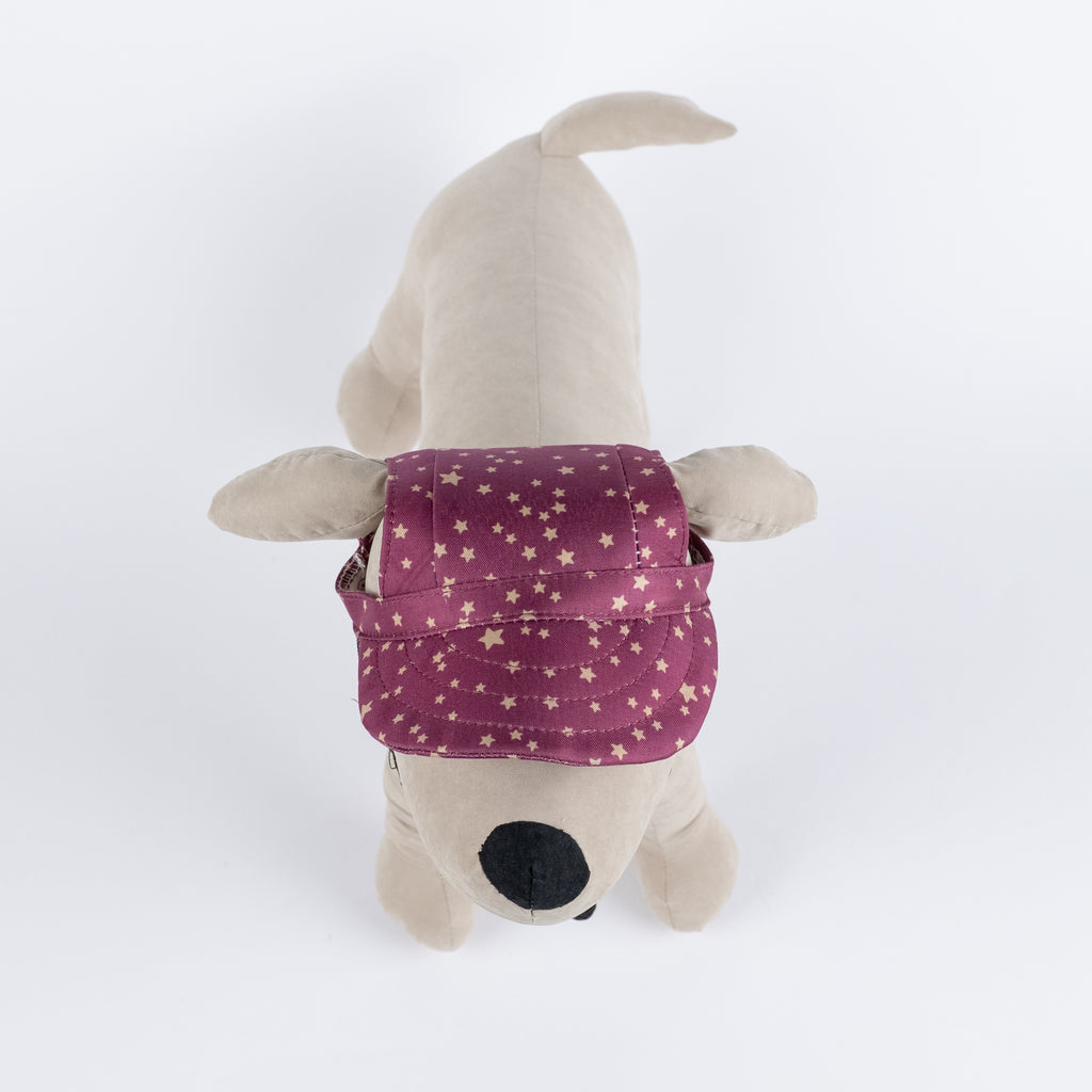 Cappellino Accessorio per Cani e Gatti - Viola con Stelline ( 33 cm circa )