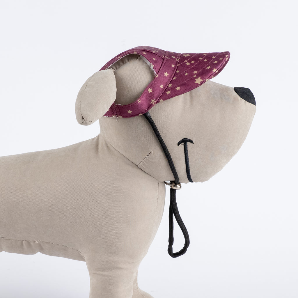Cappellino Accessorio per Cani e Gatti - Viola con Stelline ( 33 cm circa )