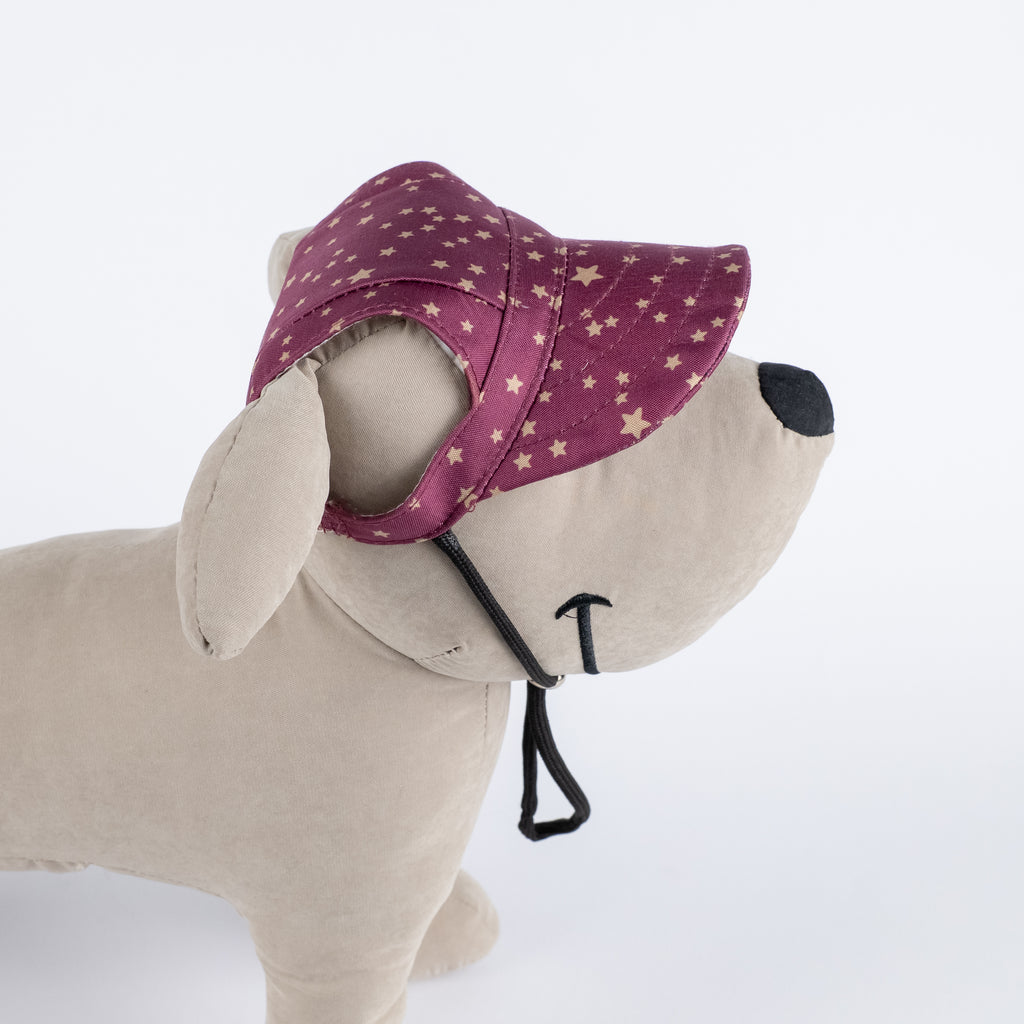 Cappellino Accessorio per Cani e Gatti - Viola con Stelline ( 33 cm circa )