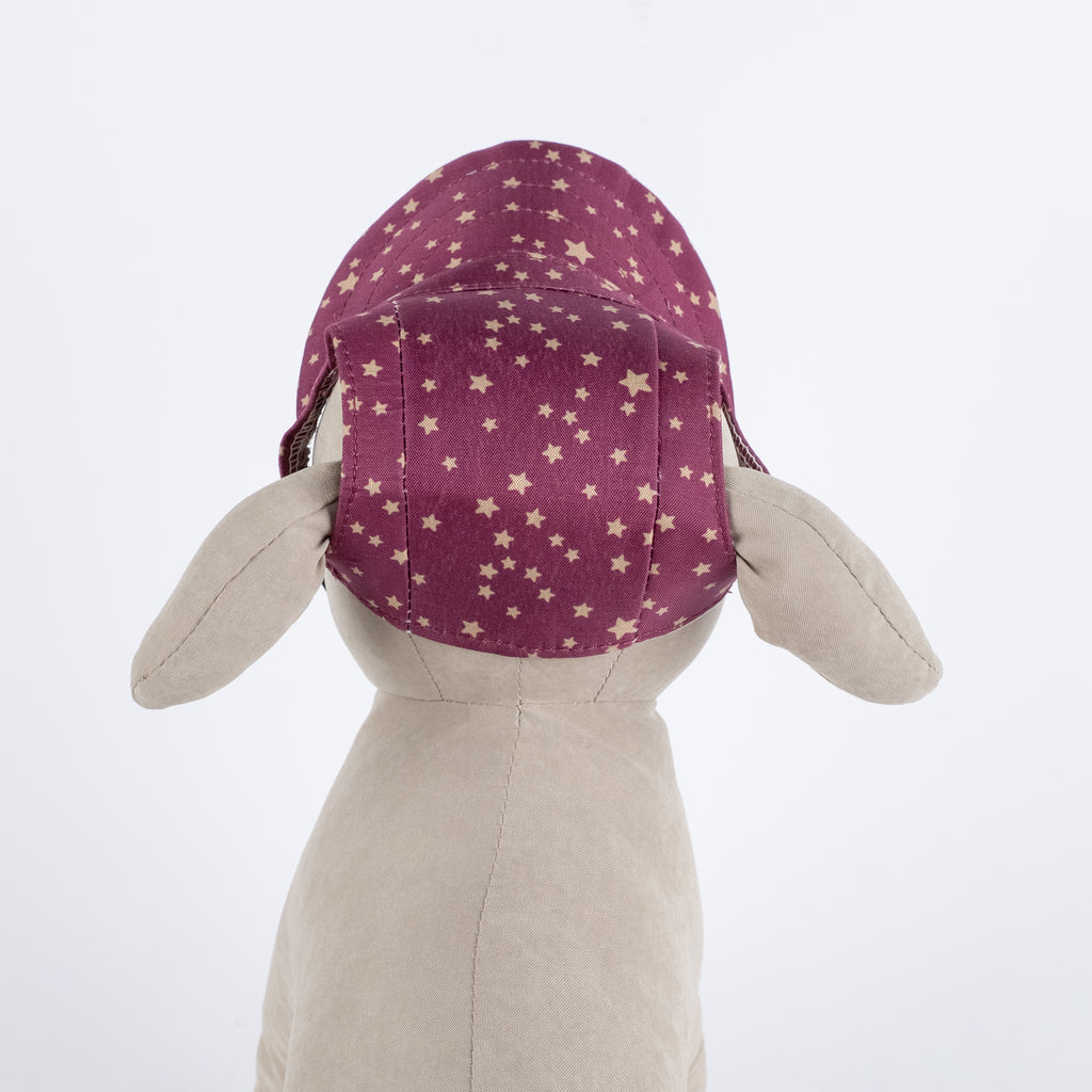 Cappellino Accessorio per Cani e Gatti - Viola con Stelline ( 33 cm circa )