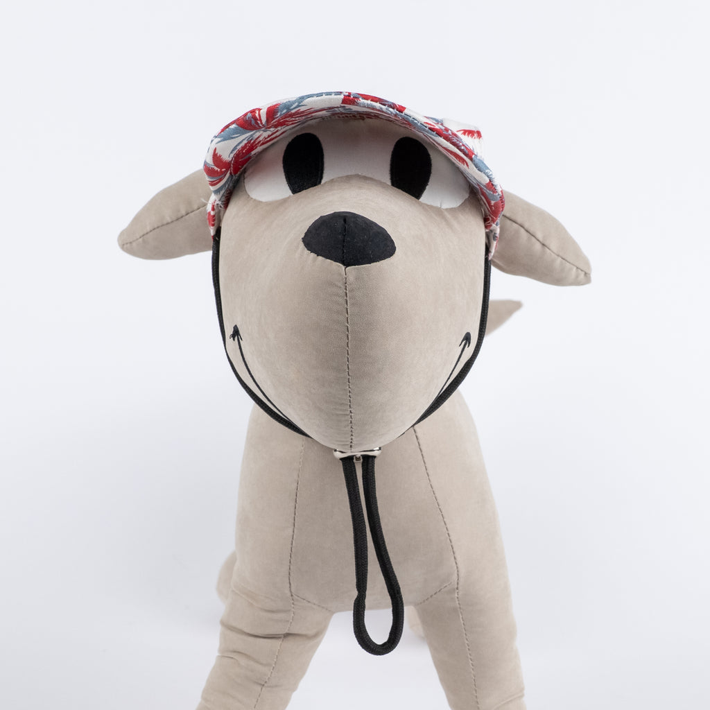 Cappellino Accessorio per Cani e Gatti - Bianco con Palme ( 33 cm circa )