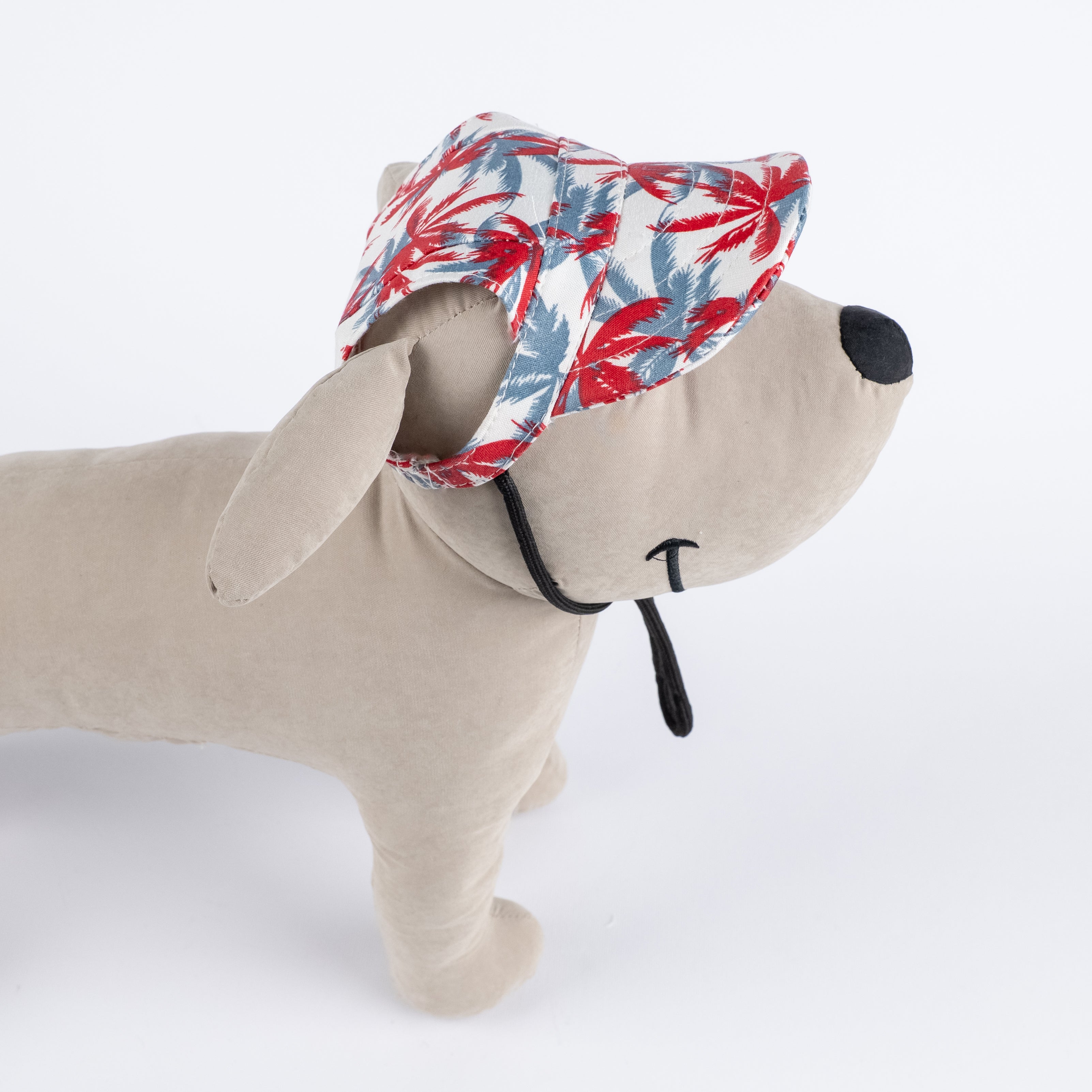 Cappellino Accessorio per Cani e Gatti - Bianco con Palme ( 33 cm circa )