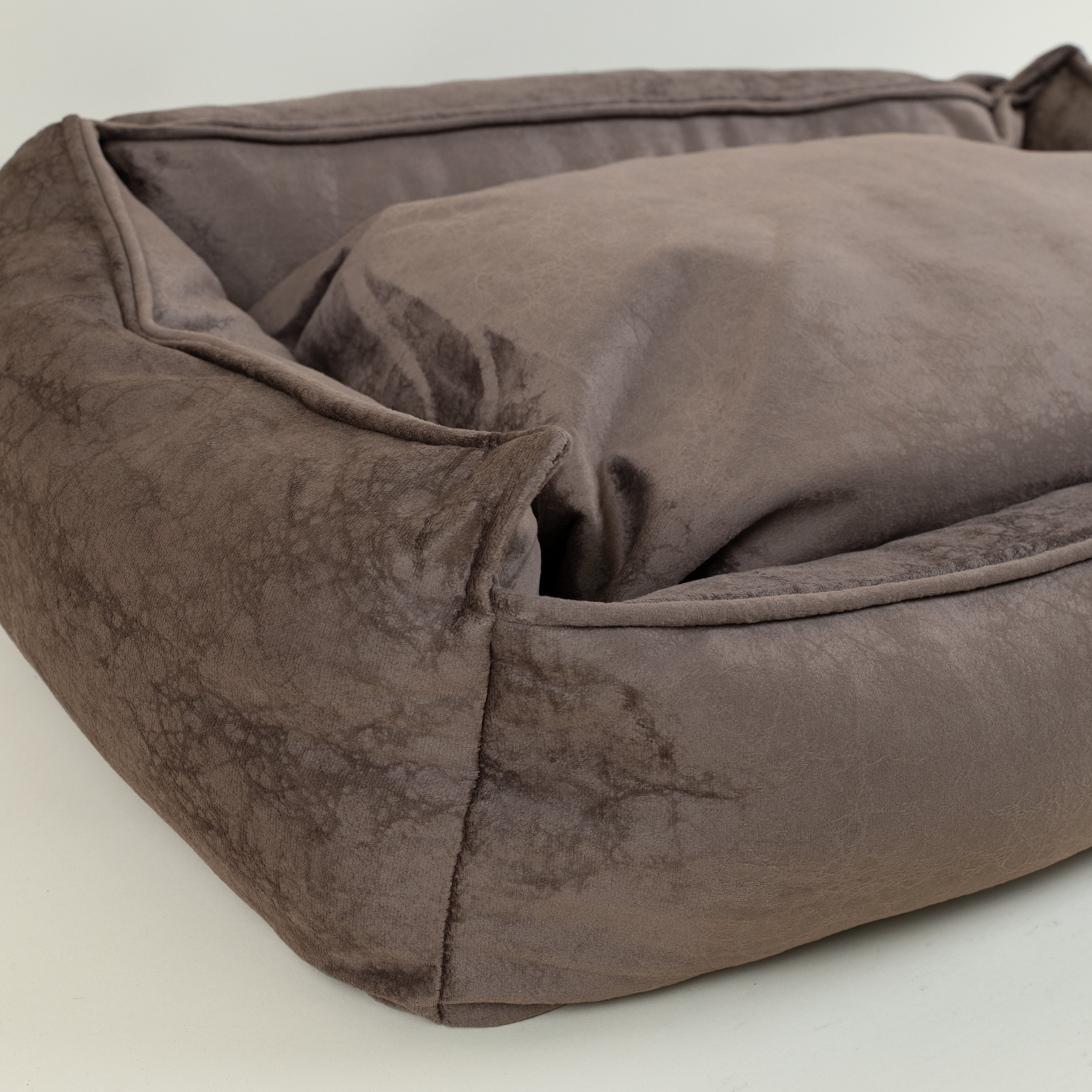 Cuccia effetto camoscio marmorizzato Sfoderabile - Marrone (  70x45 cm )