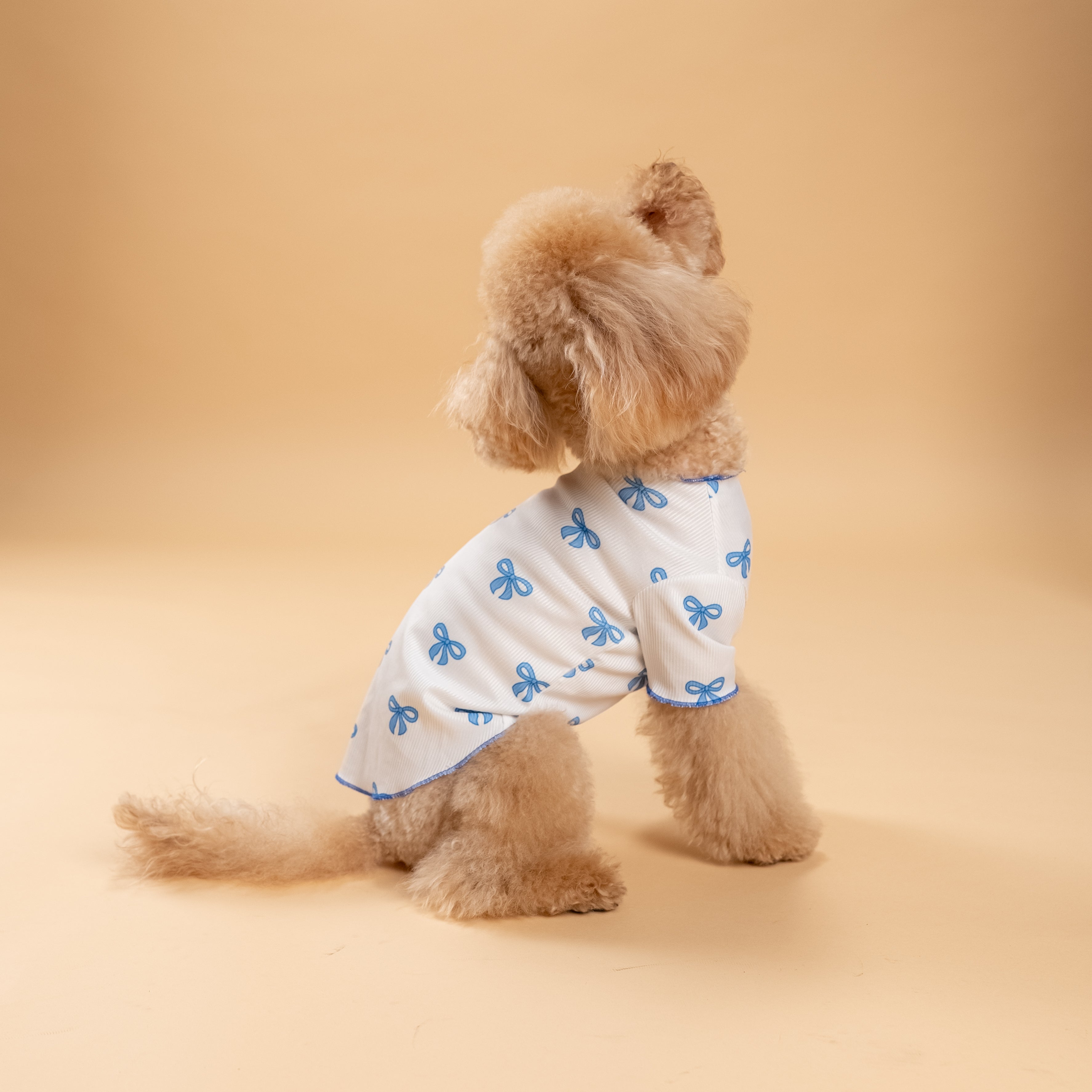 T-shirt a costina fantasia a fiocchetto