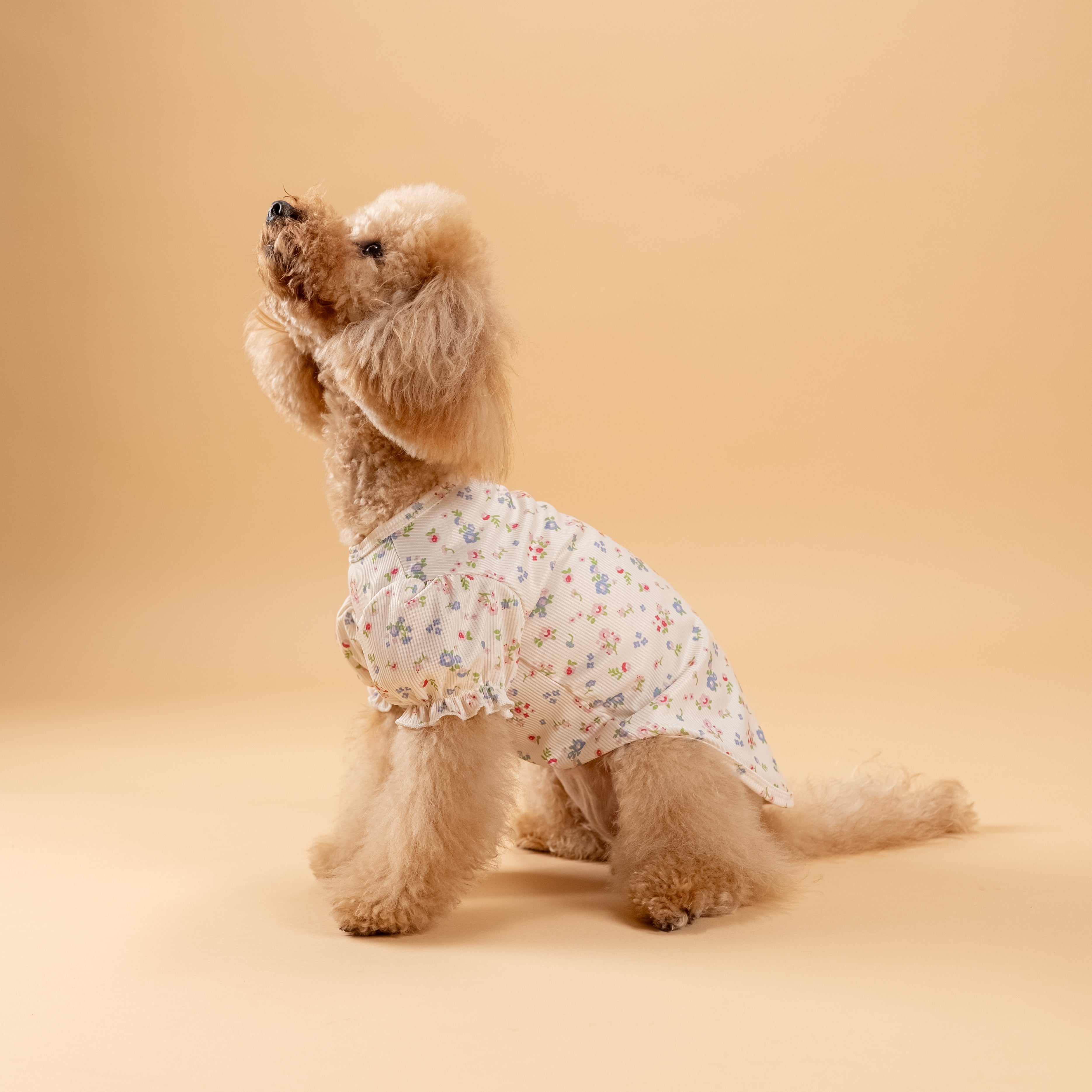 Vestitino maniche a sbuffo con fantasia floreale