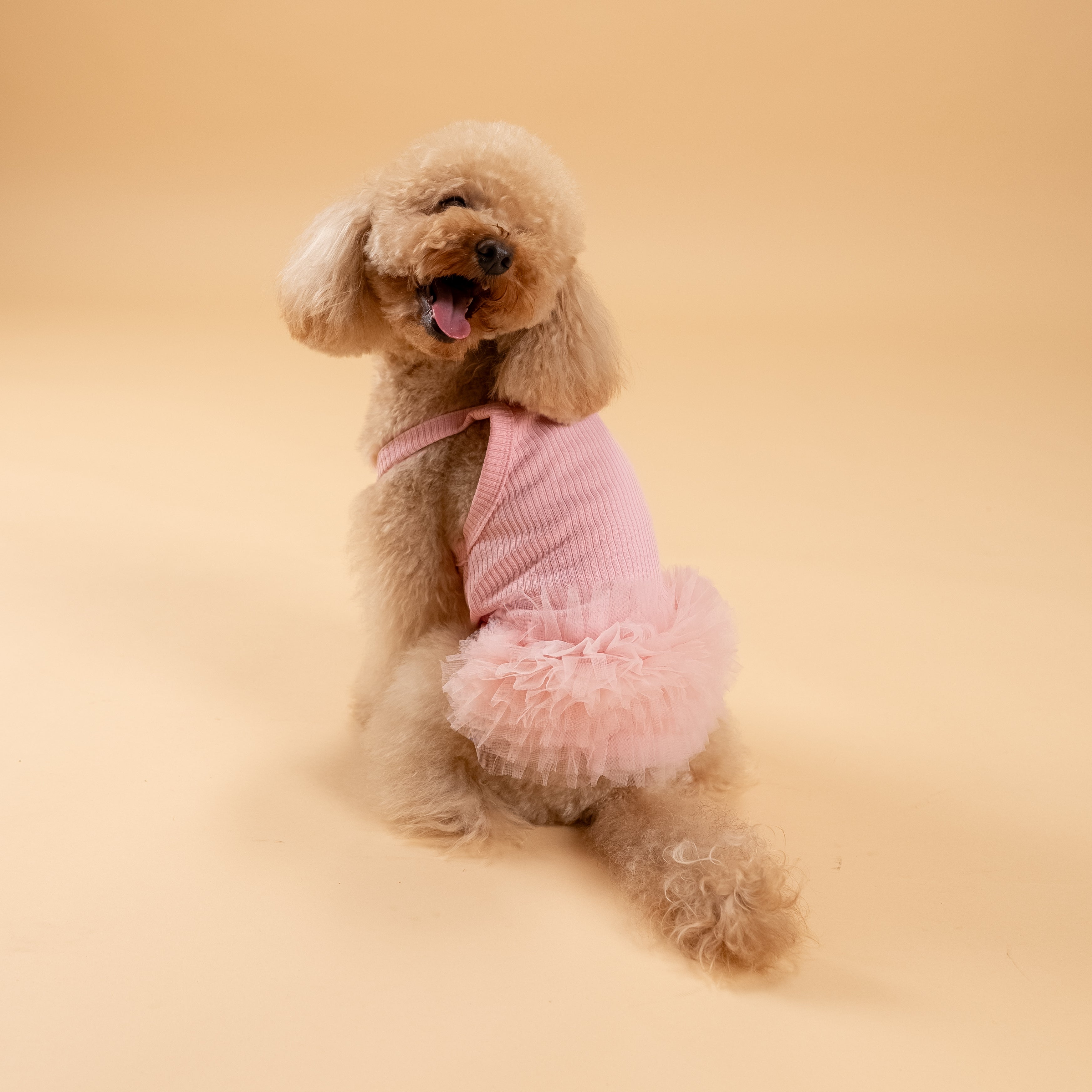 Vestitino a bretelline con tulle - Rosa