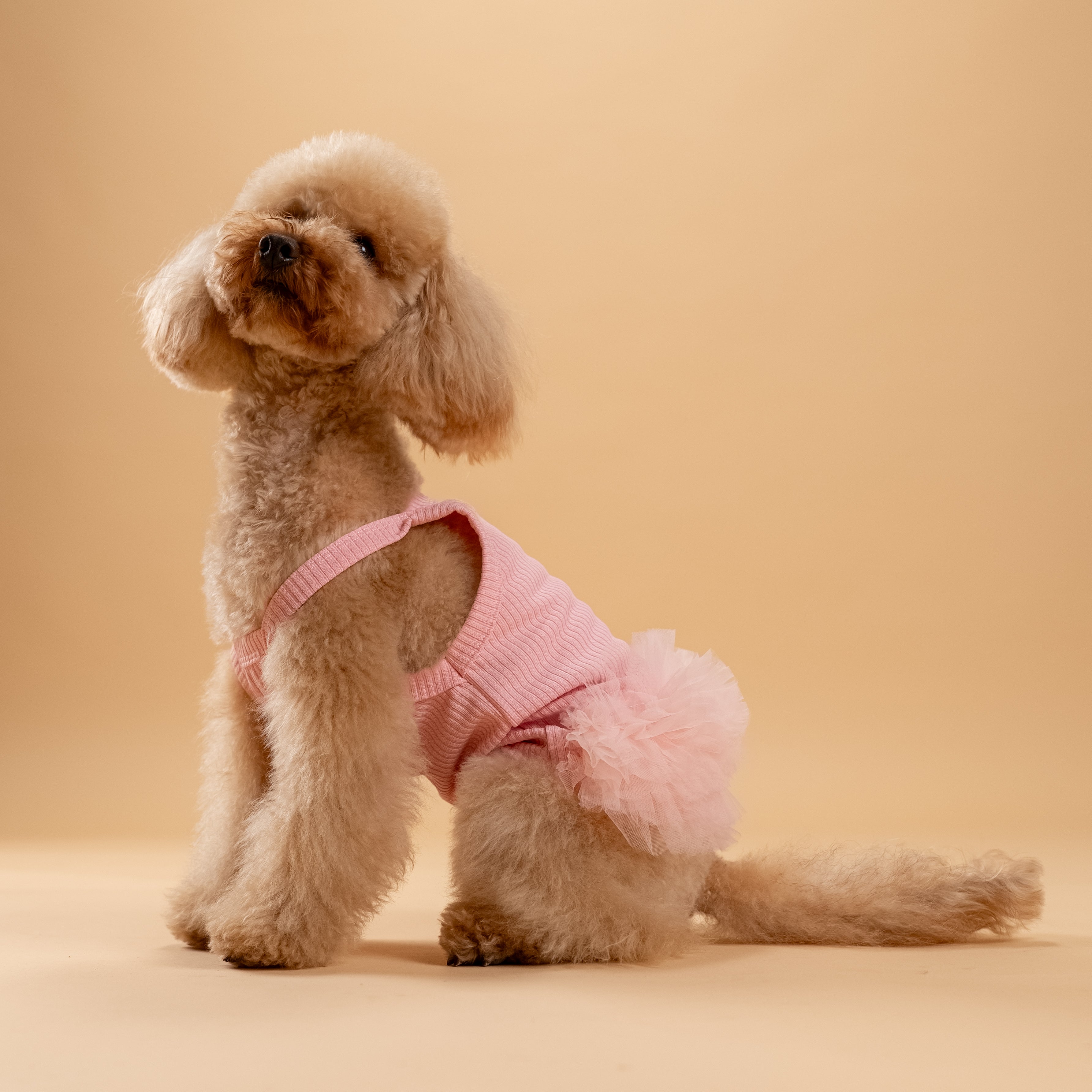 Vestitino a bretelline con tulle - Rosa