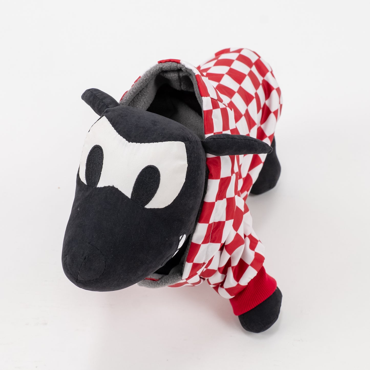 Cappotto Impermeabile a Scacchi con Cappuccio - Rosso