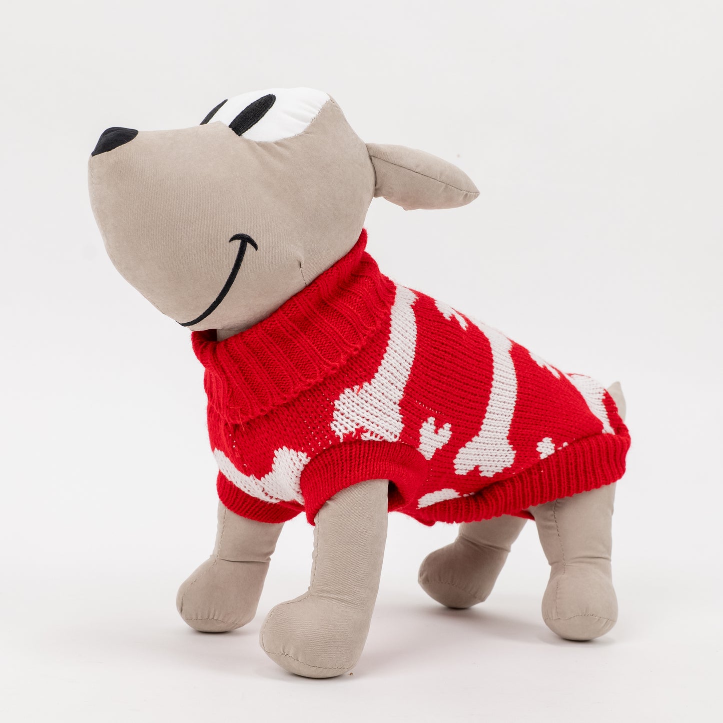 Maglioncino Dolcevita con Fantasia a Osso - Rosso